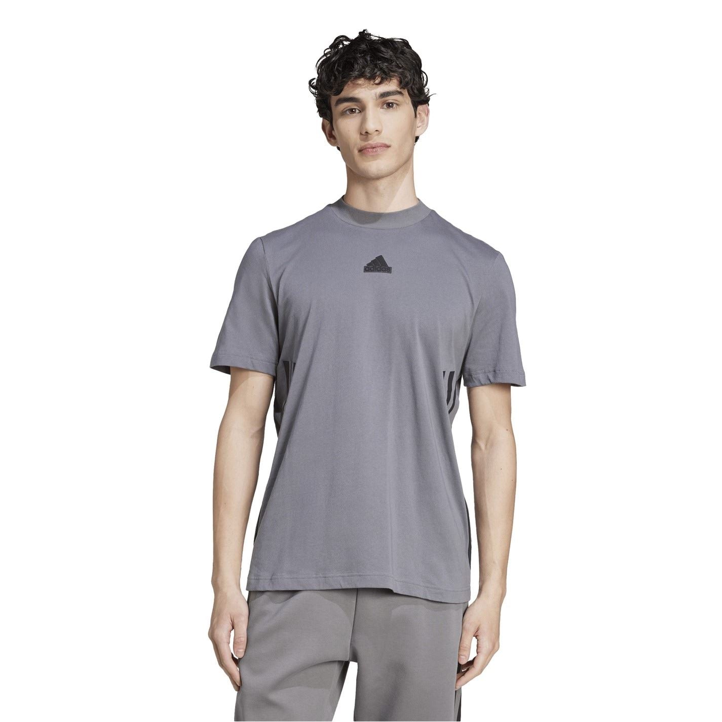 adidas Crew Neck Short Sleeve Jersey T-Shirt with Side Stripes