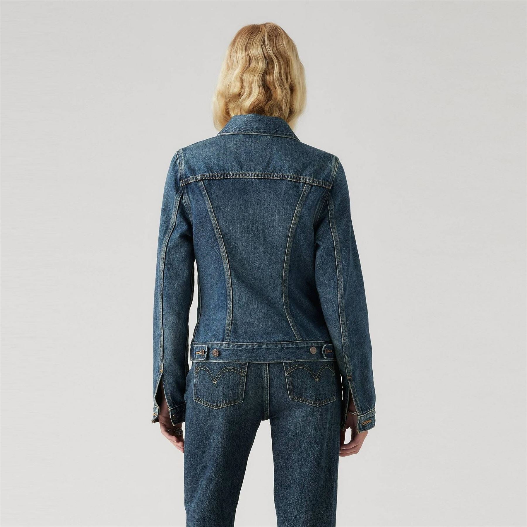 Levis Ex Boyfriend Trucker Cotton Long Sleeve Point Collar Denim Jacket
