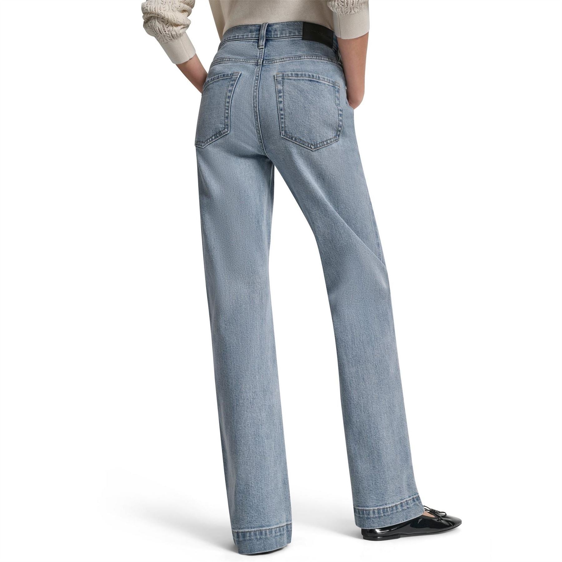 DKNY Jeans High Rise Relaxed Flare W  Welt Pockets