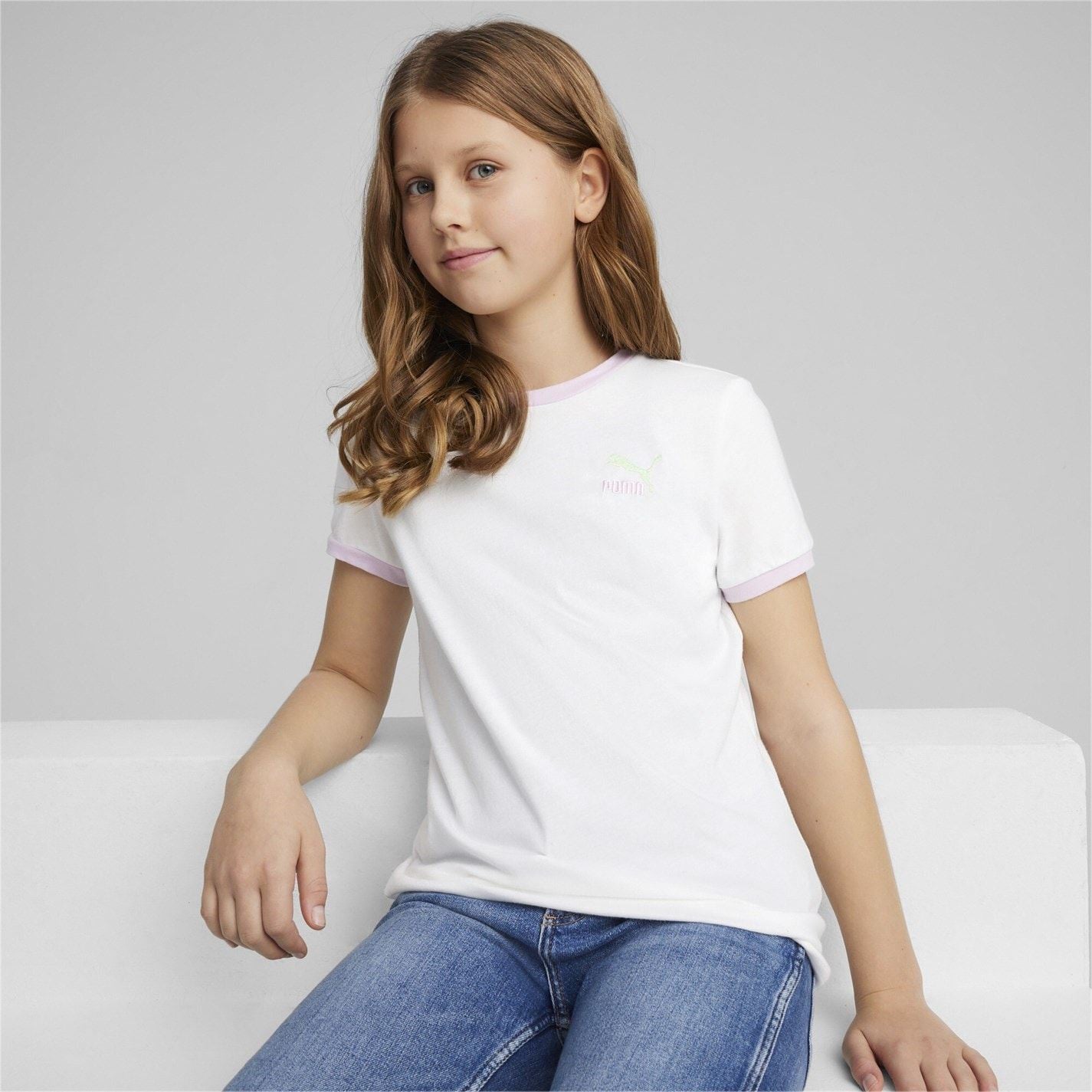 Puma Classics Match Point Logo Tee G T-Shirt Girls