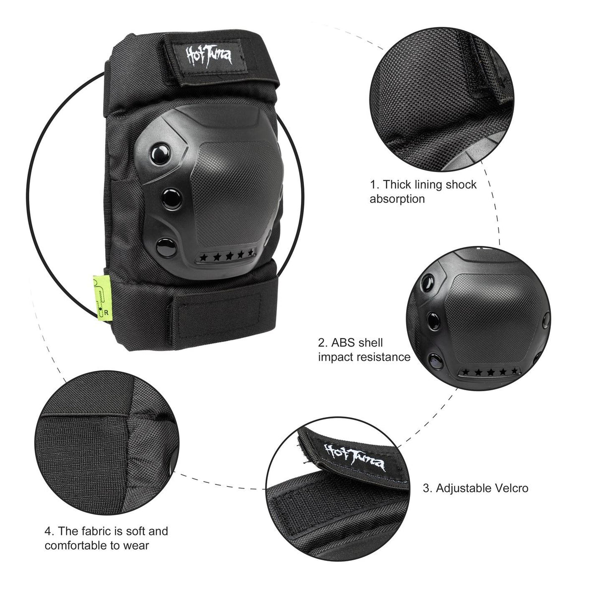 Hot Tuna Skate Protector 3pc Set   Knee Pads Elbow Pad And Wrist Guards