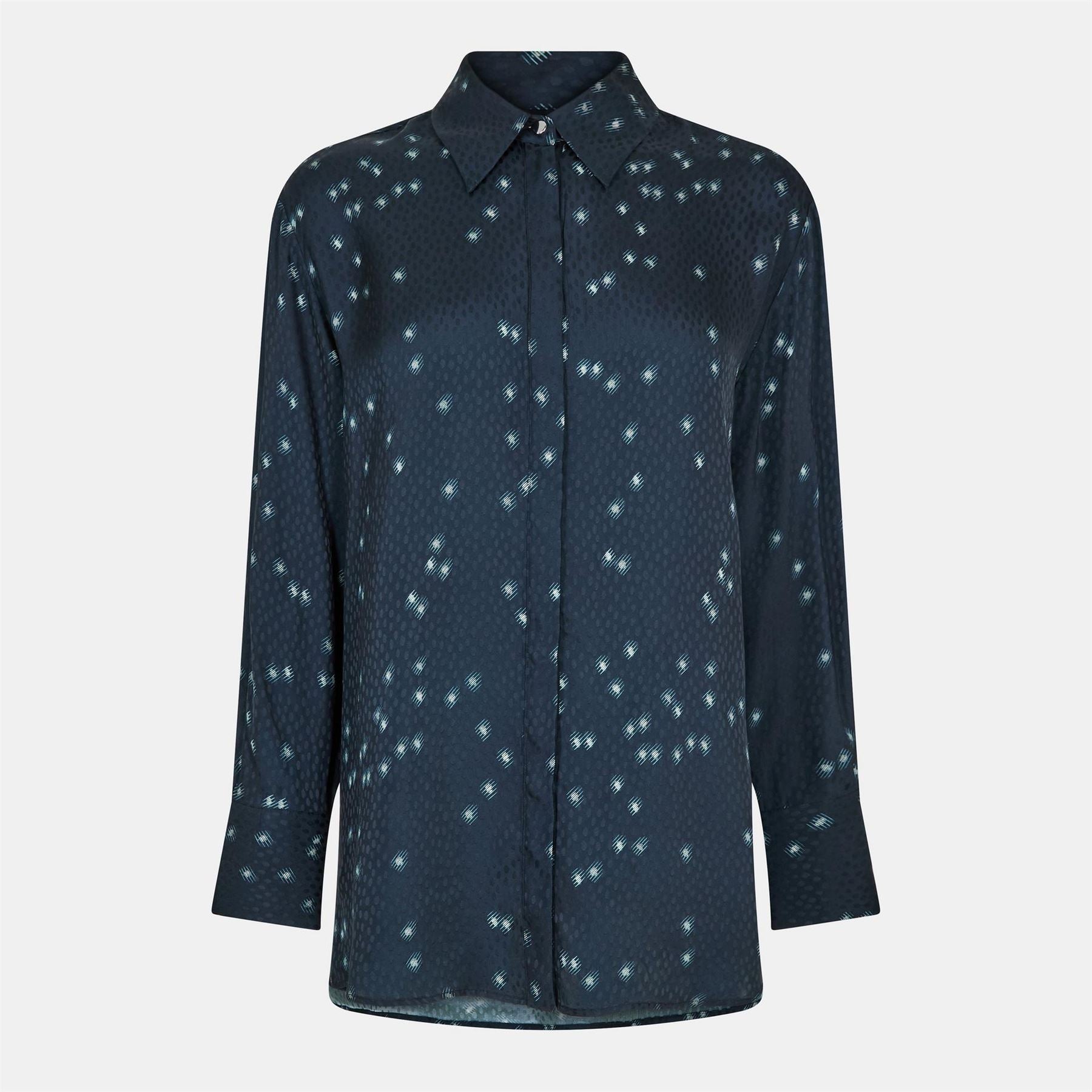 Boss Collared Neck Long Sleeve Regular Fit Blouse