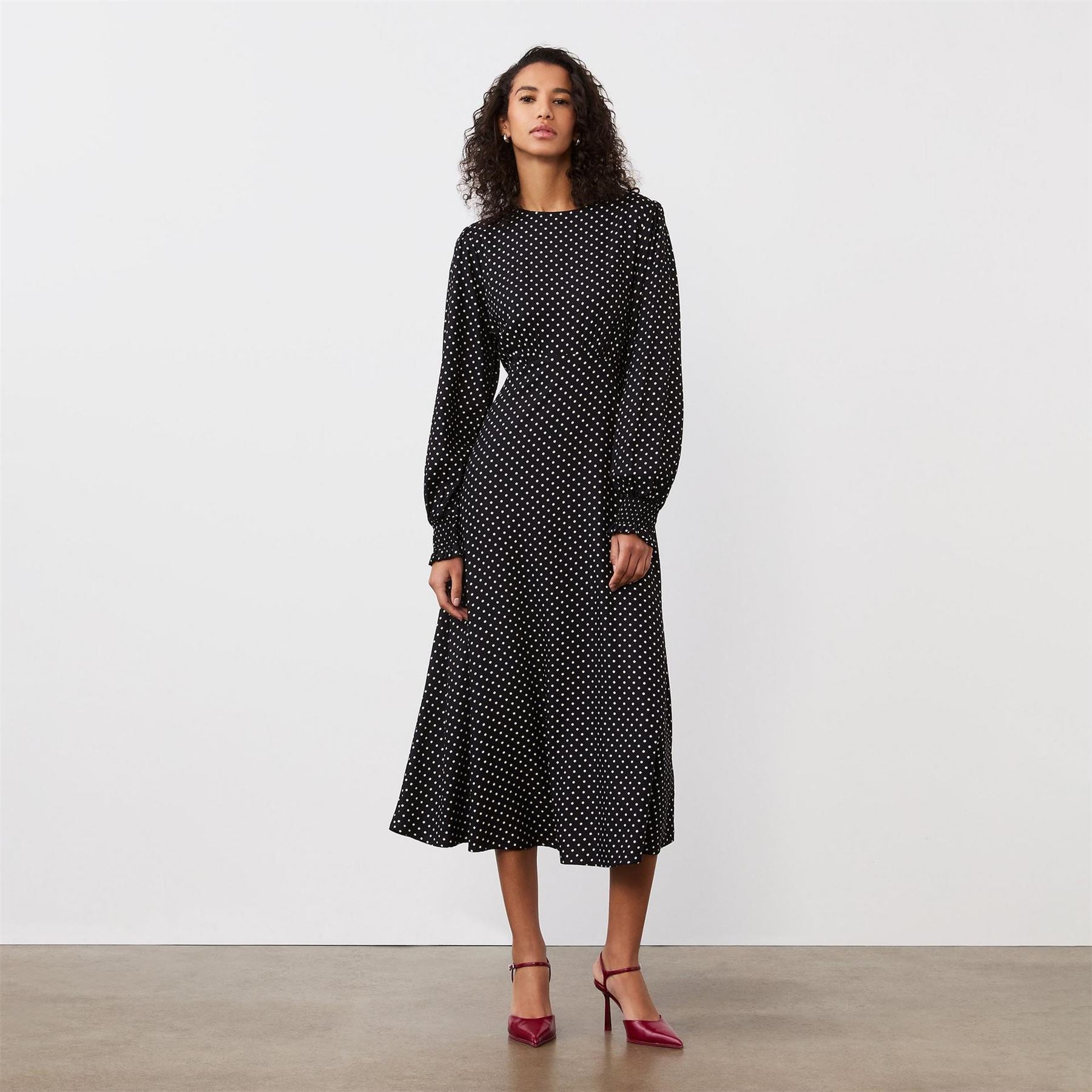 Finery Kimmy Crew Neck Midi A-Line Dress