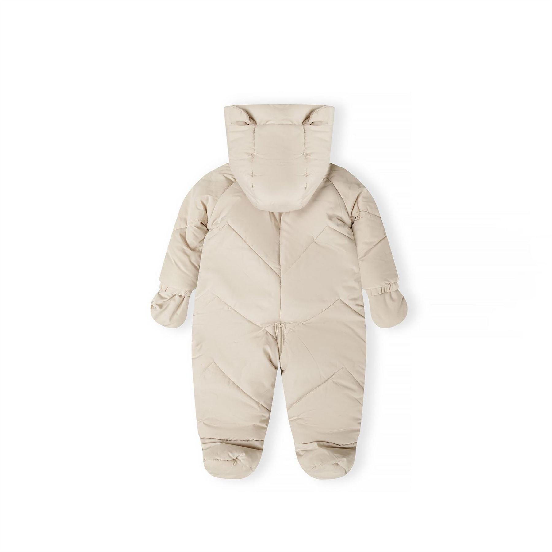 Minoti Boys Snowsuit With Ears Fleece Lining And Mittens Grey