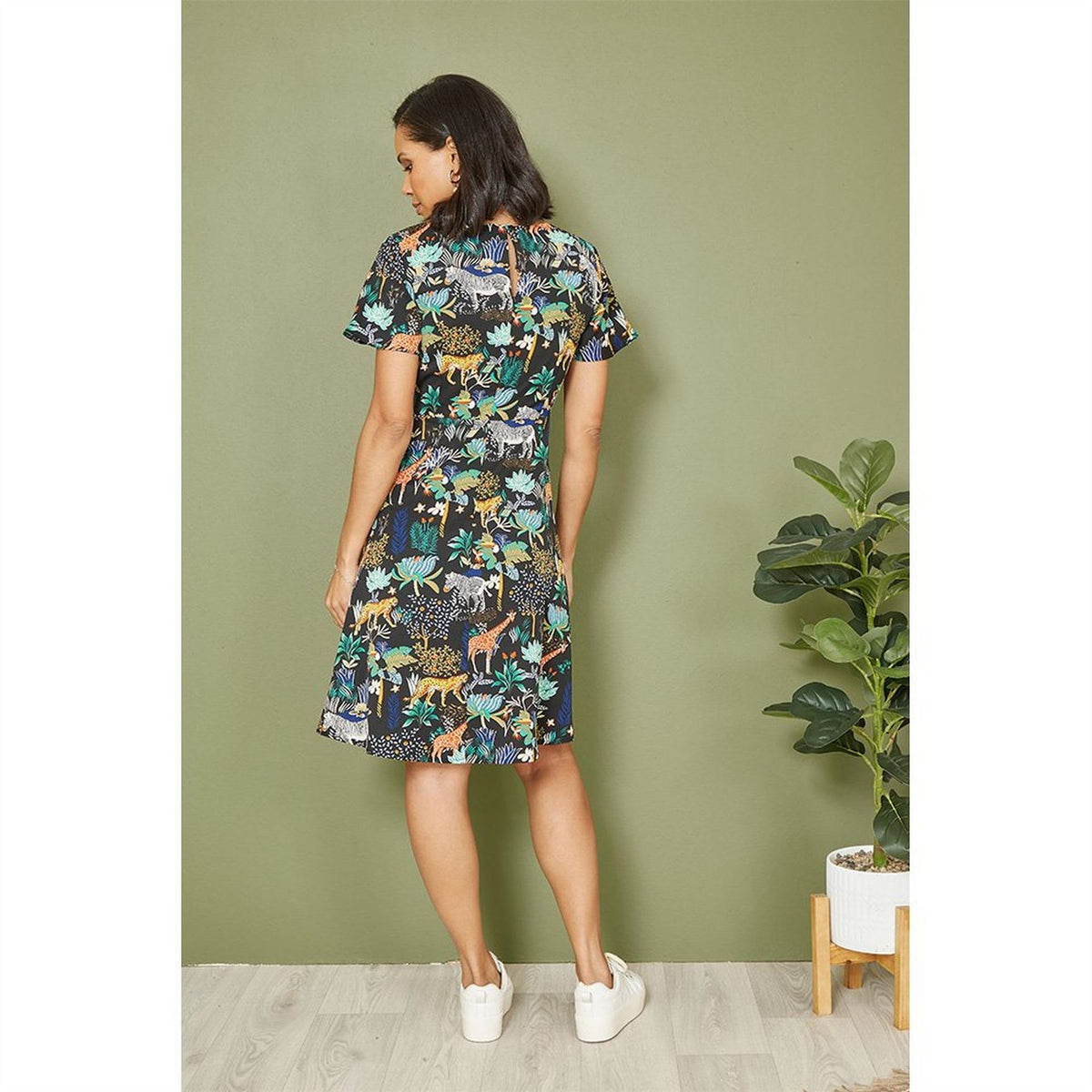 Yumi Jungle Print Skater Dress