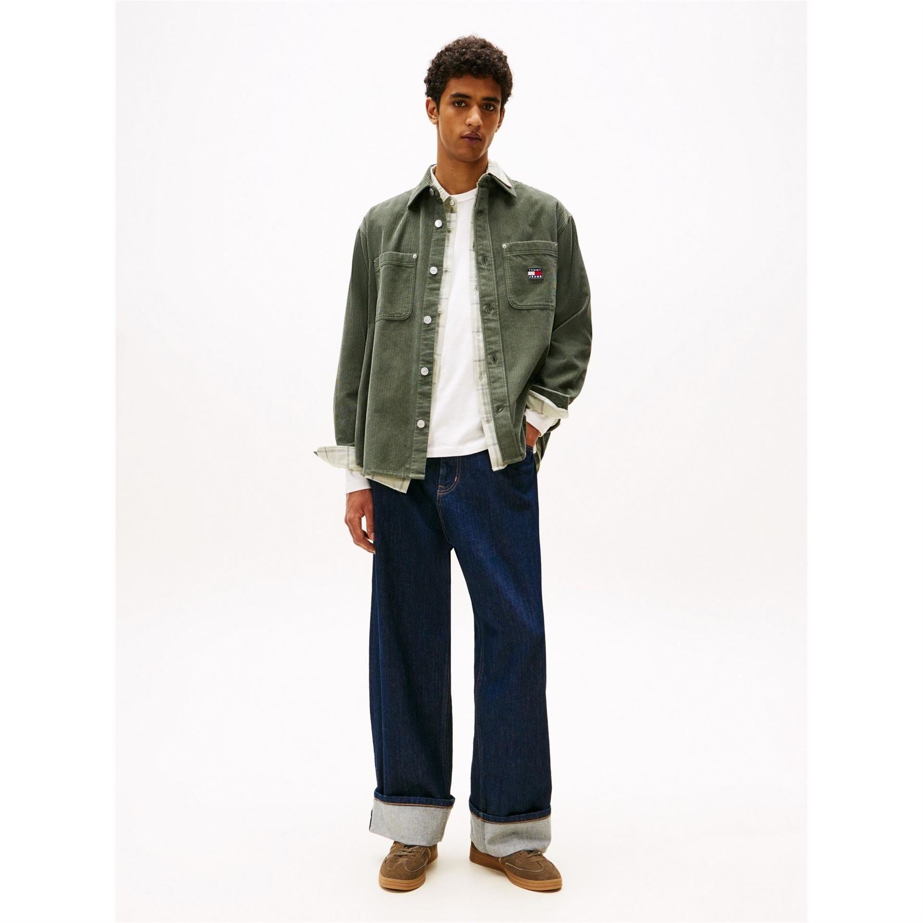 Tommy Jeans Collared Neck Long Sleeve Cord Shirt