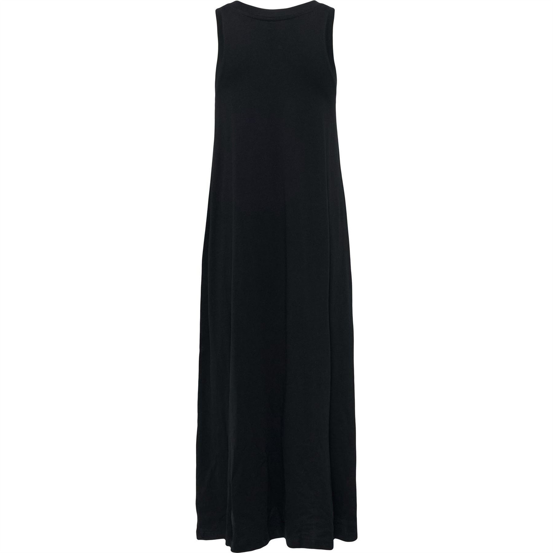 Only May Logo Print Crew Neck Maxi A-Line Dress