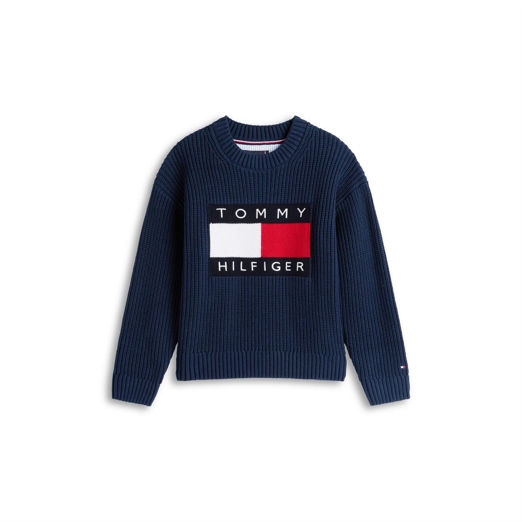 Tommy Hilfiger Heritage Embroidered Crew Neck Ribbed Collar Sweater