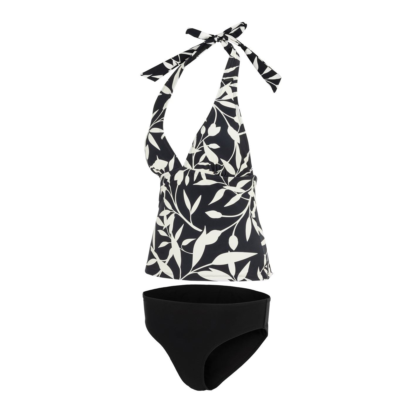 SoulCal Floral Patterned Tankini with Tie Closure