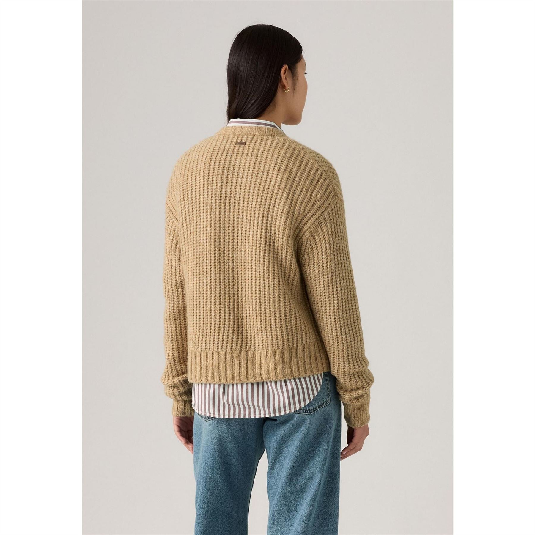 Levis Luna Button Placket Crew Neck Long Sleeve Sweater