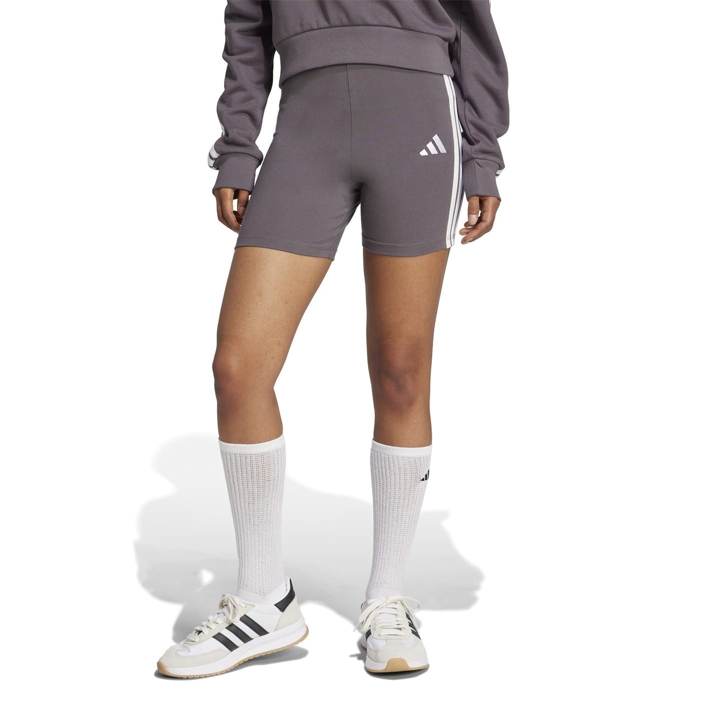 adidas Womens Essentials 3 Stripes Biker Shorts