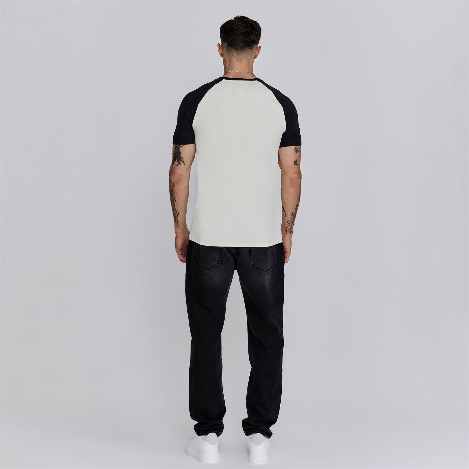 SikSilk Raglan Regular Fit Crew Neck T-Shirt