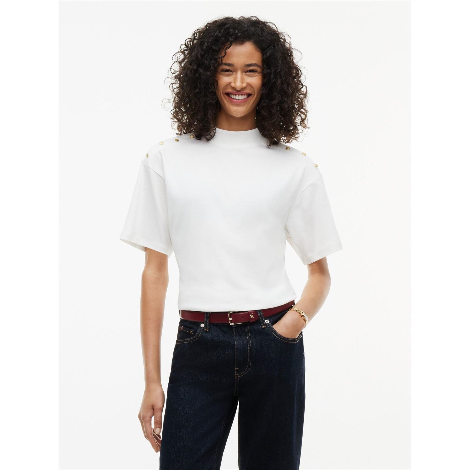 Tommy Hilfiger Gld Btn Hn Tee Ld64