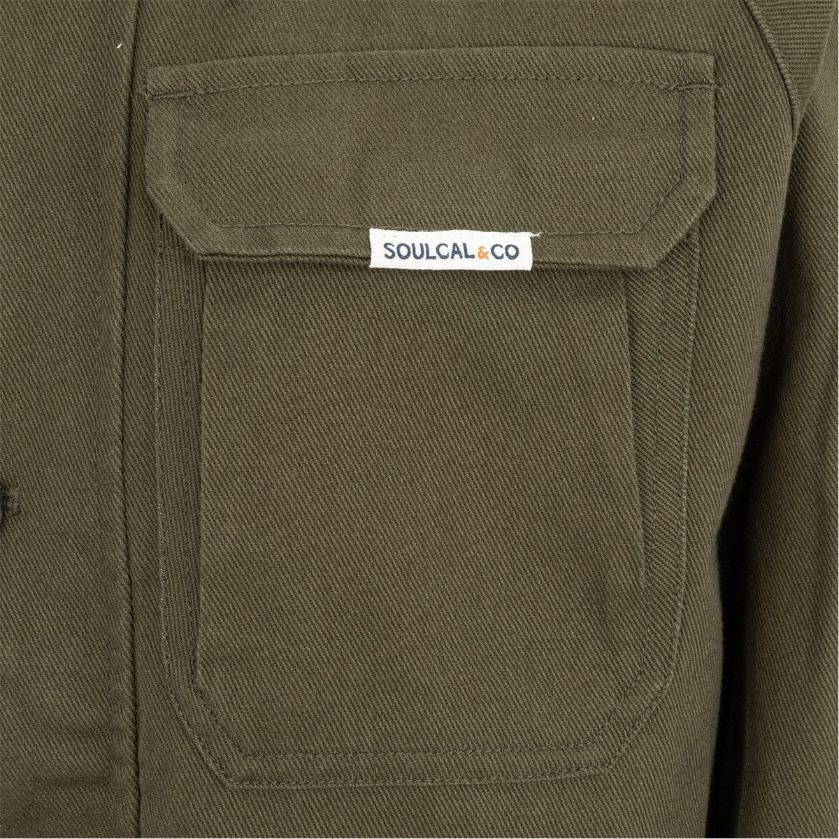 SoulCal Soul Cotton Hooded Button Long Sleeve Parka