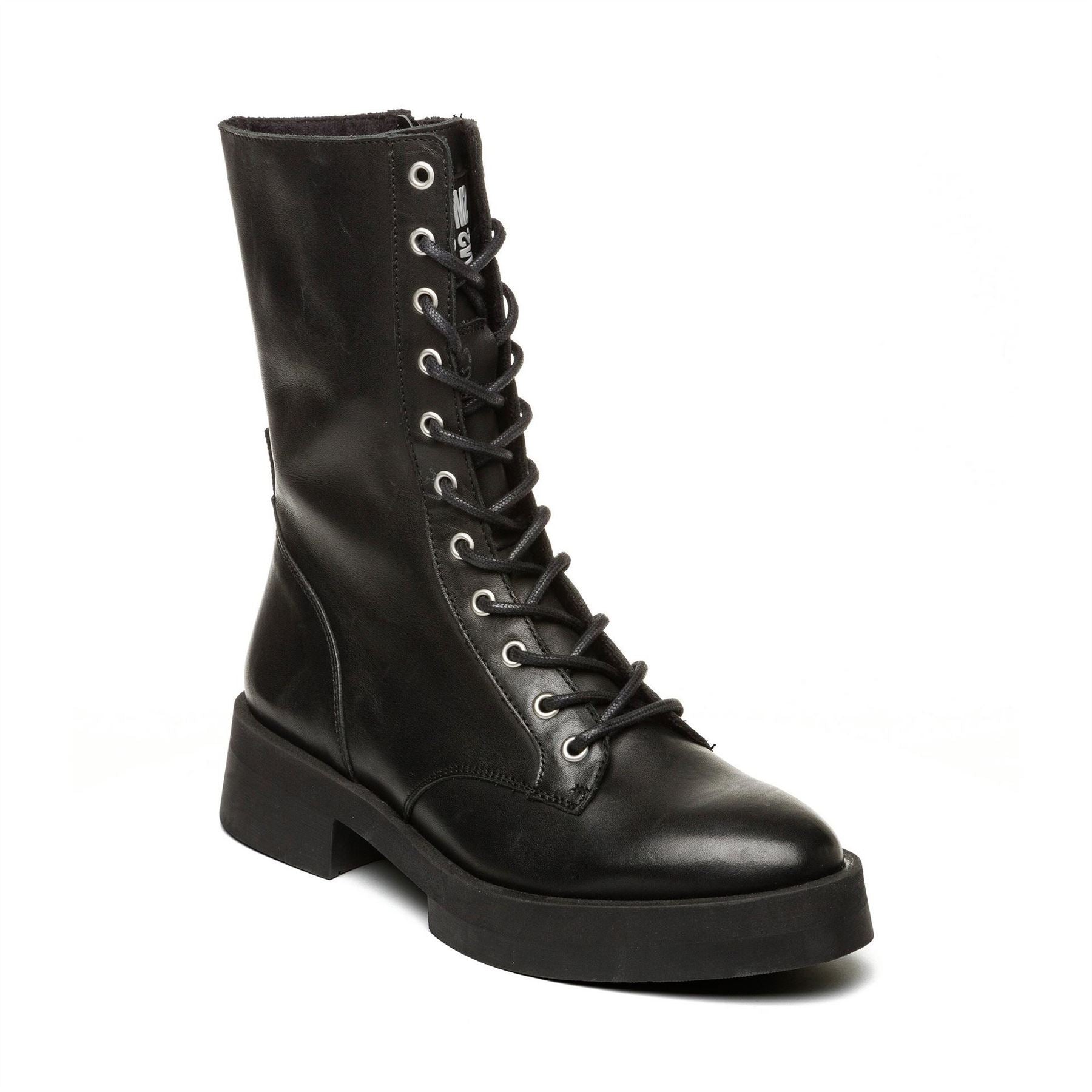 Steve Madden Manou Combat Boots with Lace-Up and Zipper