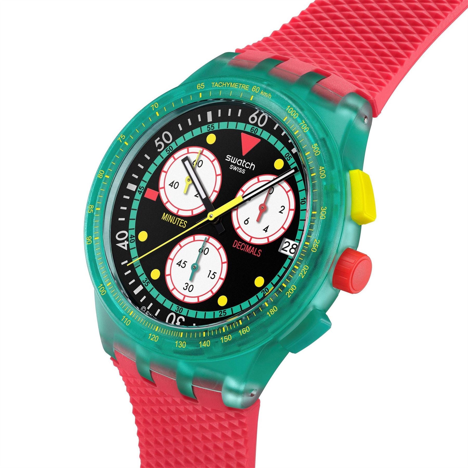 Swatch Chronograph Racing Rubber Single Wrap Analogue Watch
