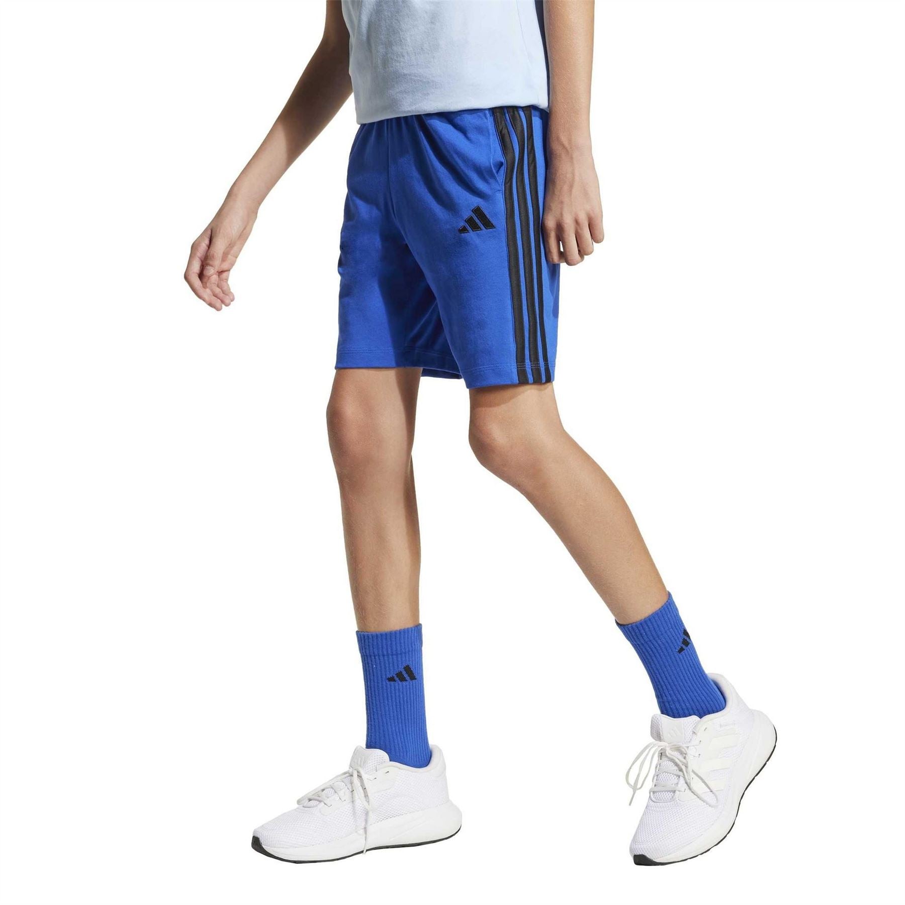 adidas Essentials 3 Stripe Jersey Short Juniors