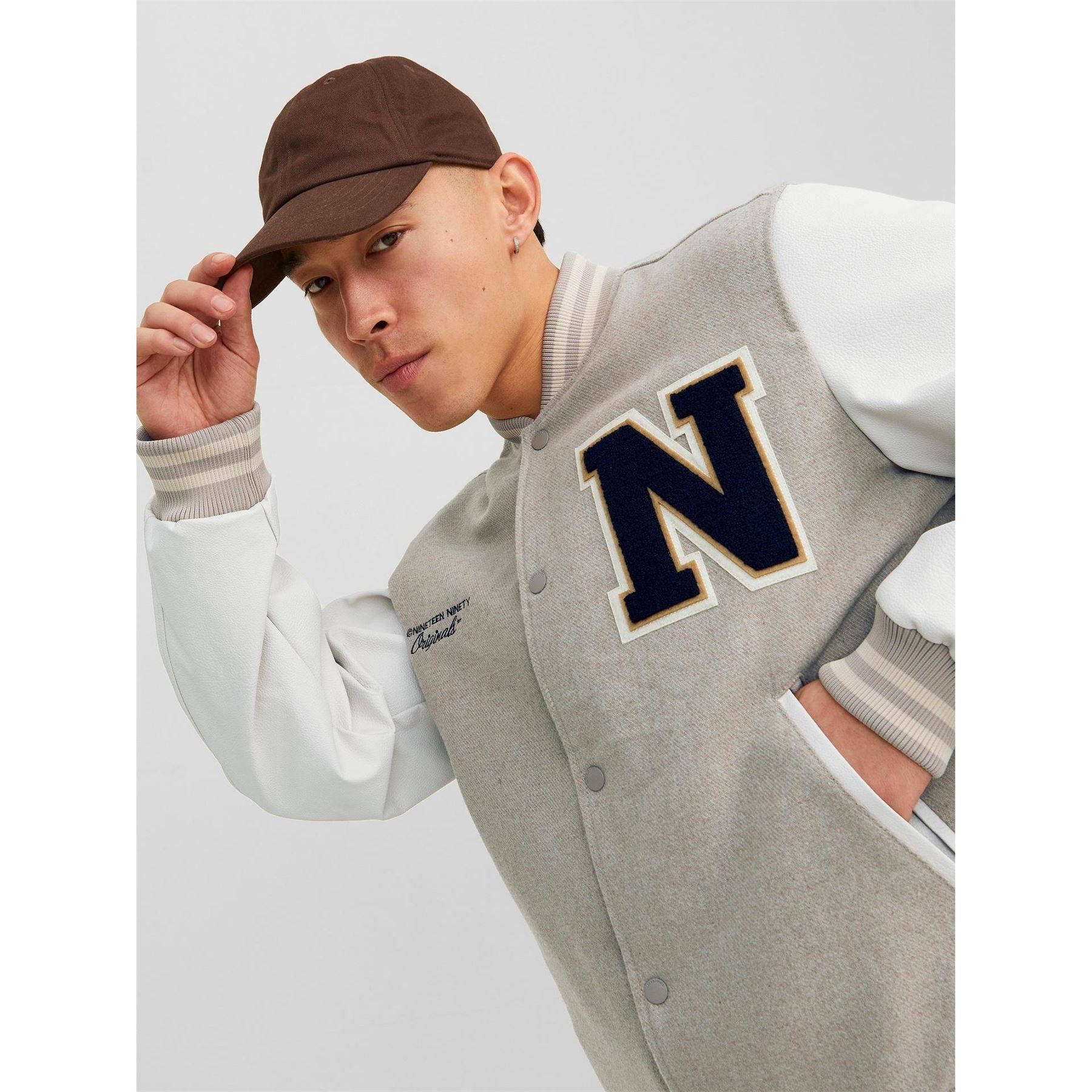 Jack and Jones College Wool Blend Short Bomber Jacket
