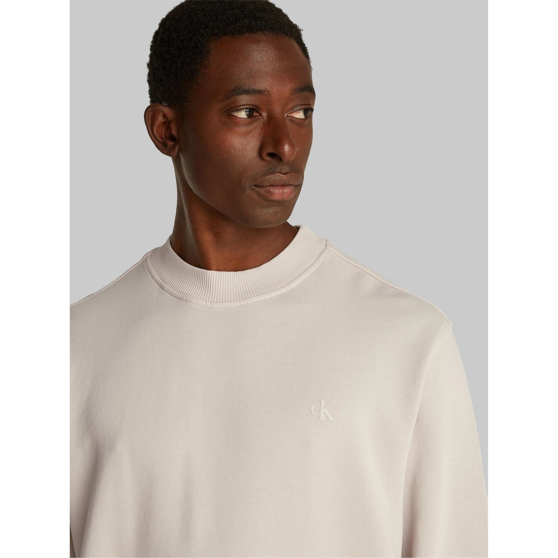 Calvin Klein Jeans Washed Puff Print Crew Sweatshirt