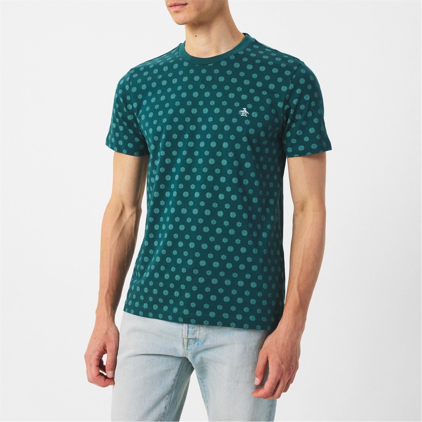 Original Penguin Geographic Print Crew Neck Regular Fit T-Shirt