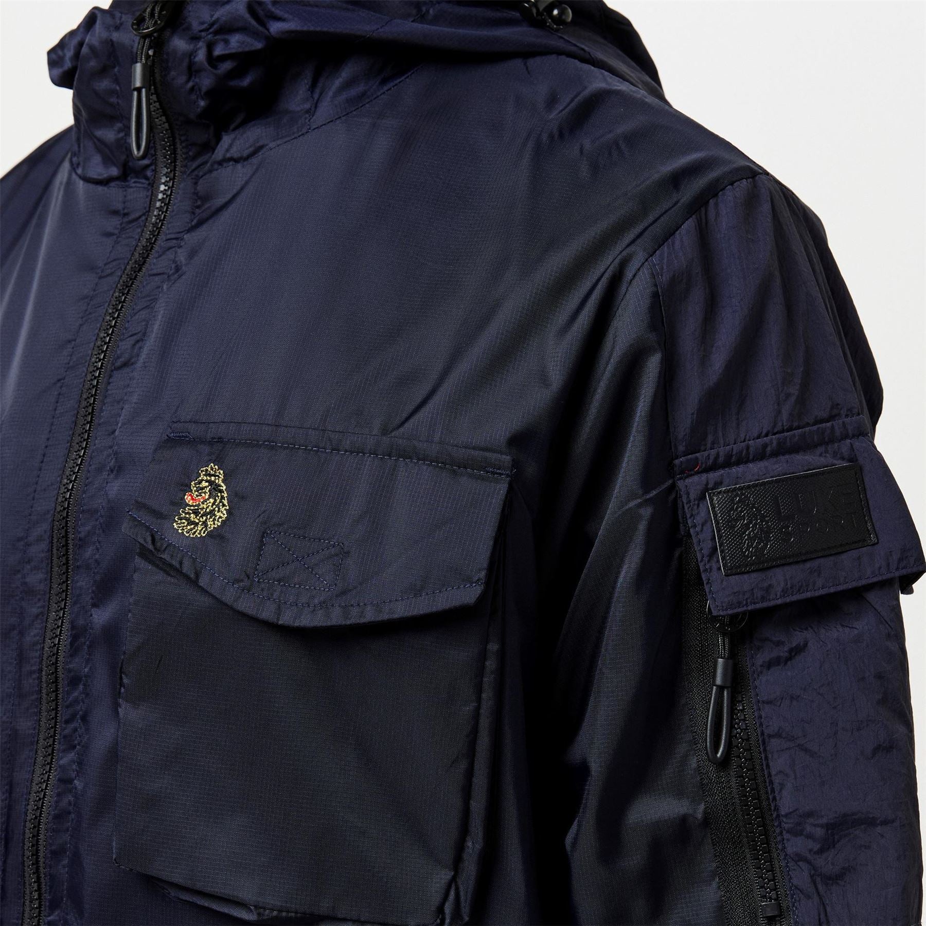 Luke Curation Hooded Snap Button Solid Patterned Softshell Jacket
