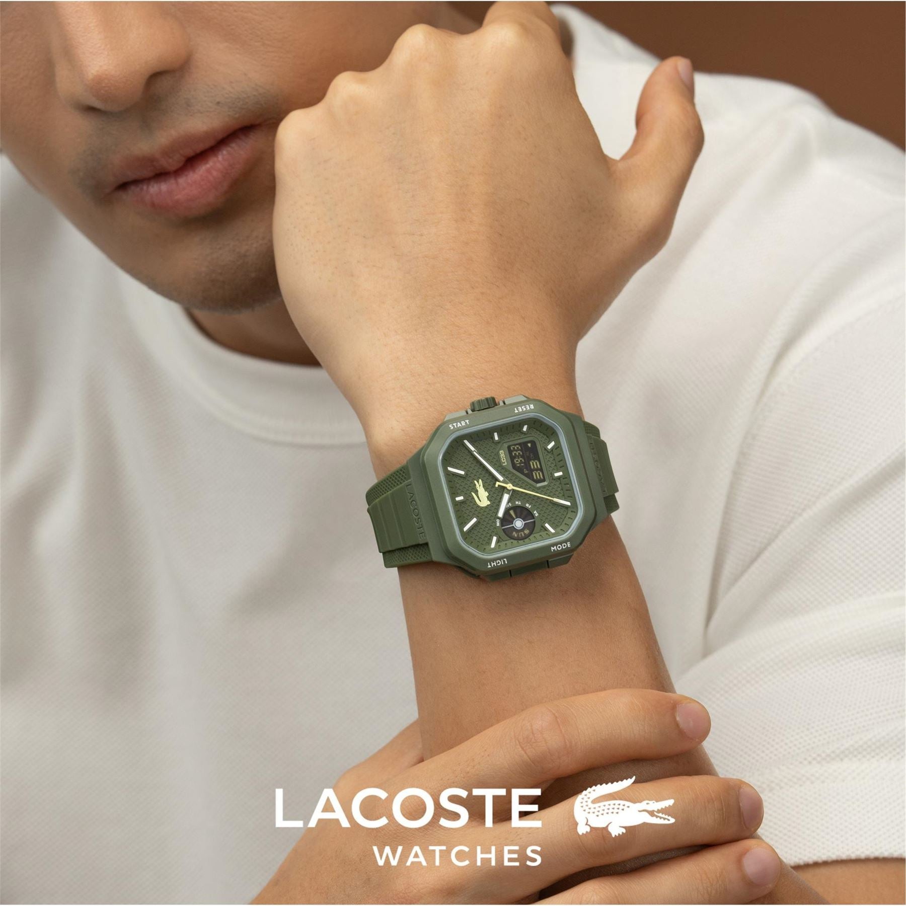 Lacoste Mens Lc33 Silicone Analog Digital Watch