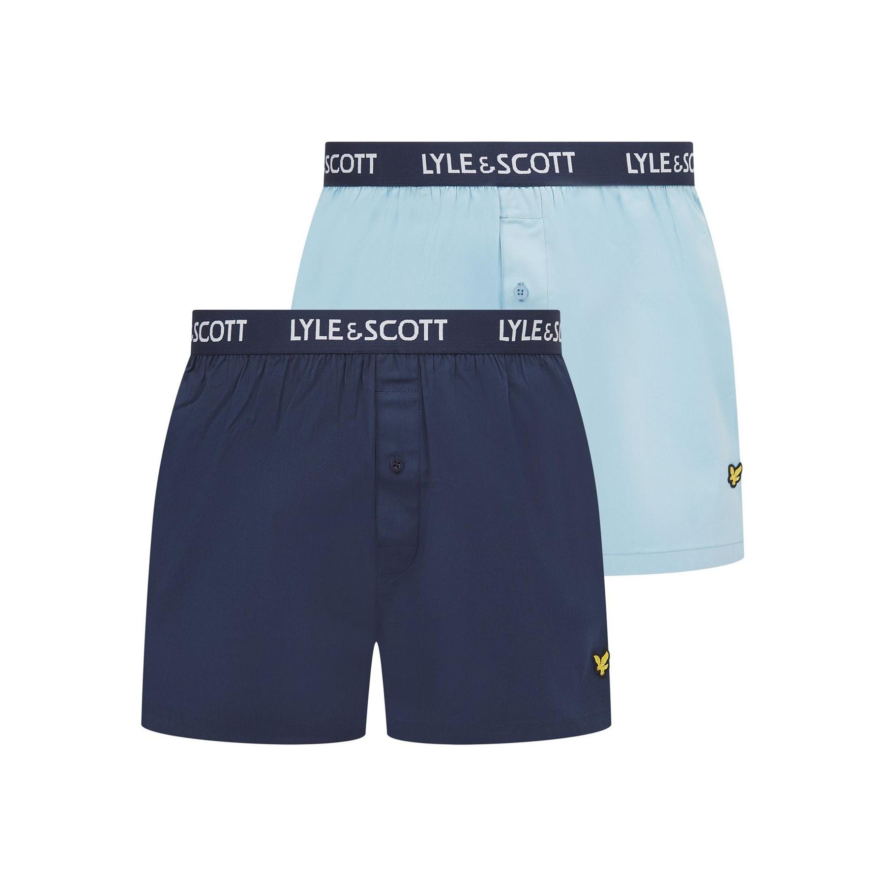 Lyle and Scott 2 Pack Woven Plain Design Boxer Shorts