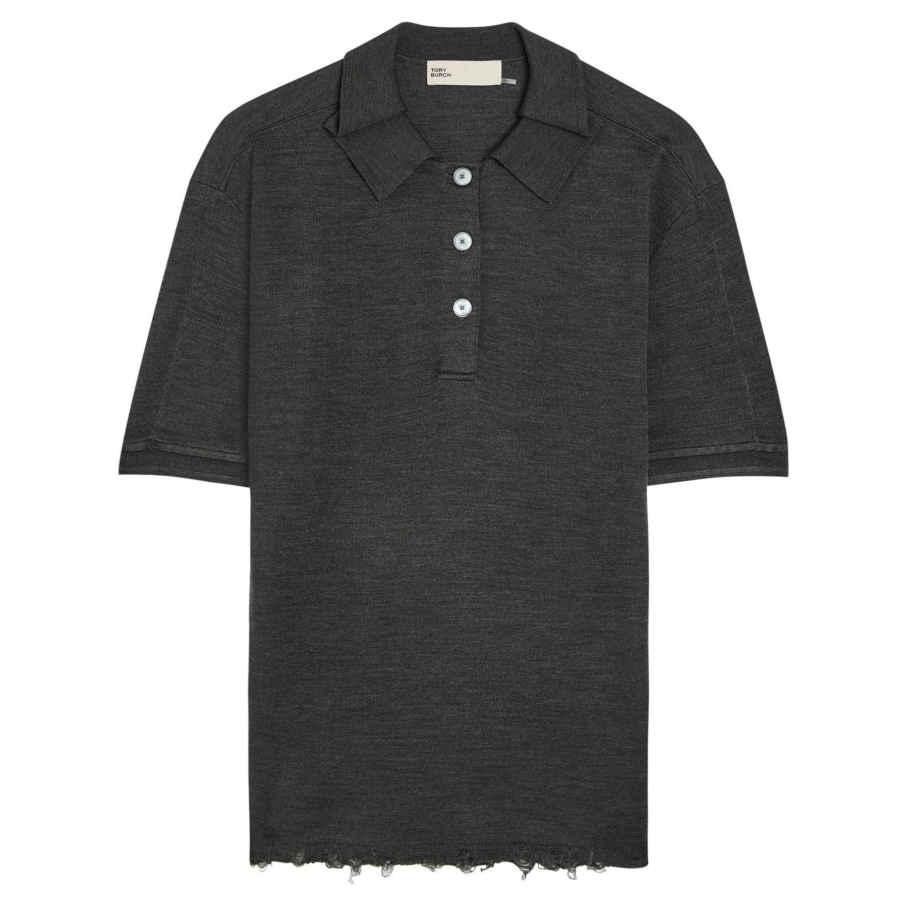 Tory Burch Oversized Silk Polo Top