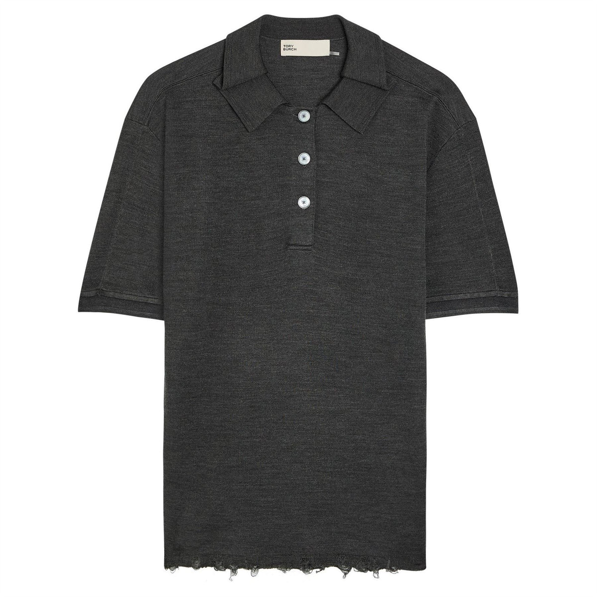 Tory Burch Oversized Silk Polo Top