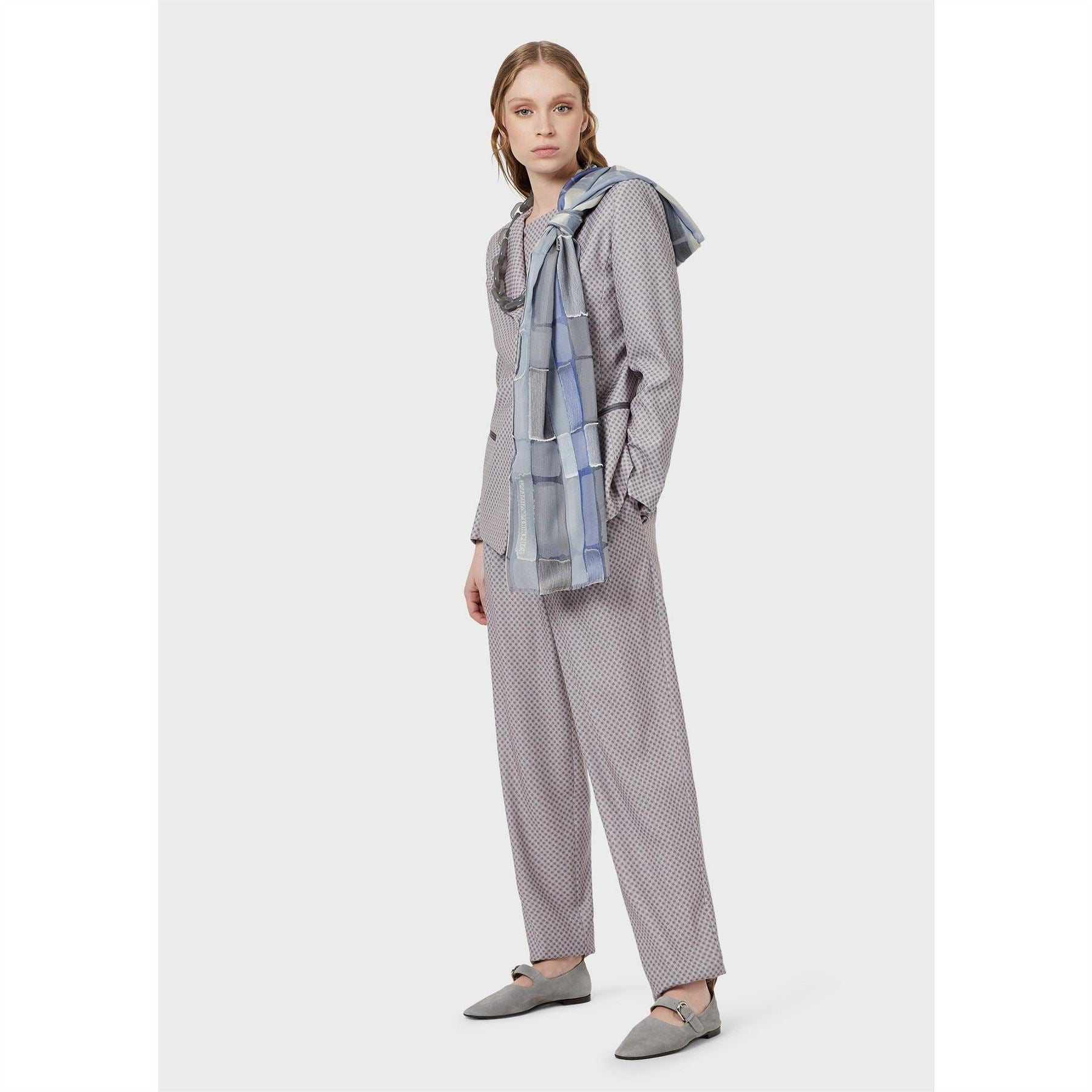 Emporio Armani Pleated Straight Leg Trouser
