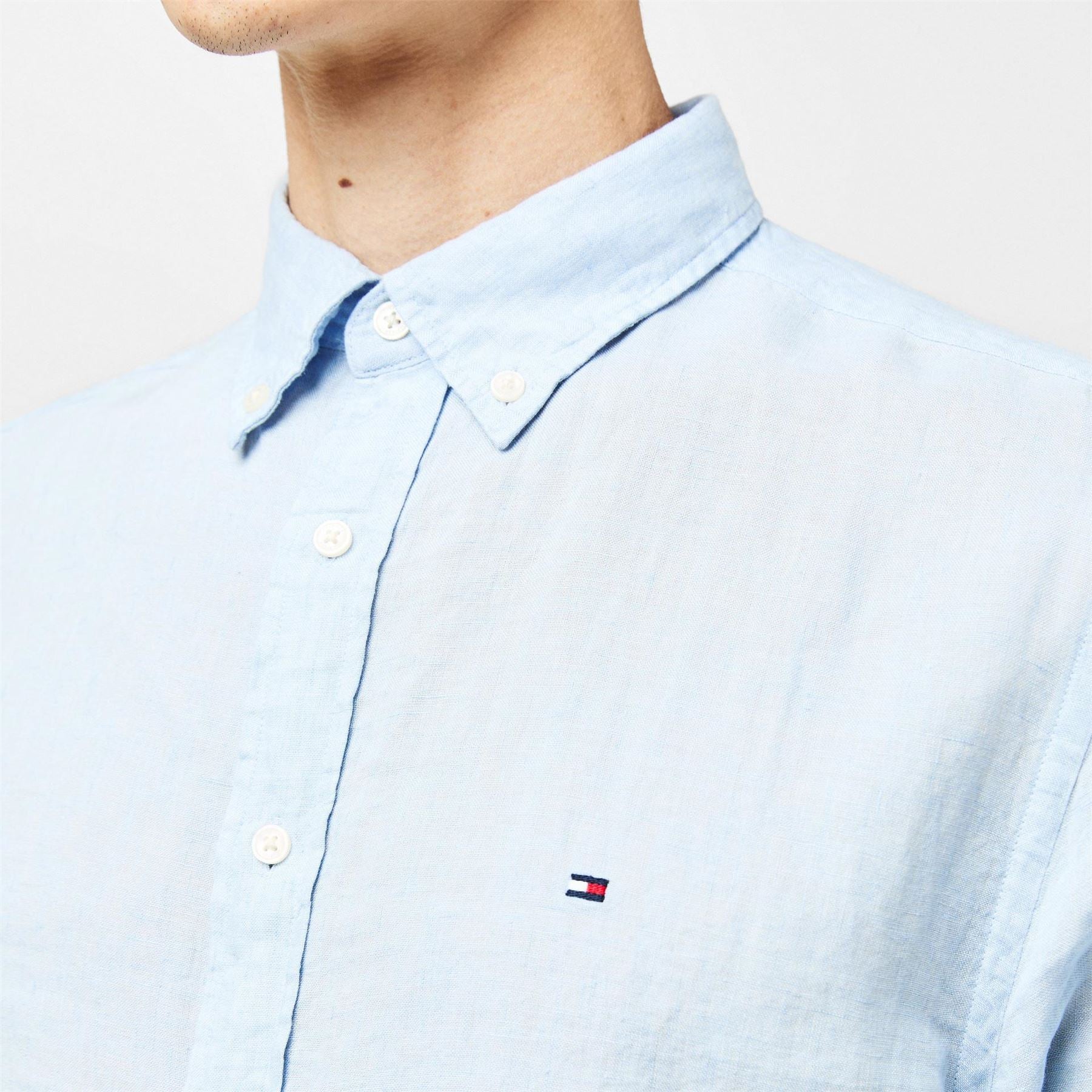 Tommy Hilfiger Pigment Dyed Long Sleeve Plain Shirt