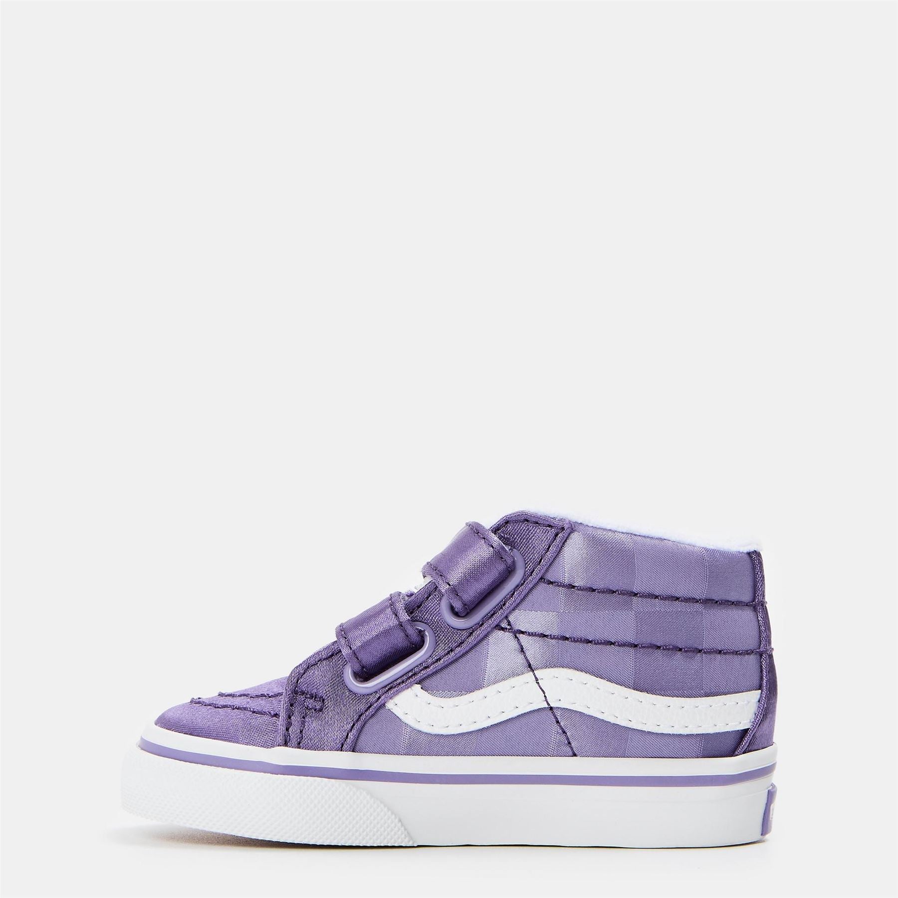 Vans Kids Mid Reissue V Satin Rose Purple Canvasas High Top Trainers