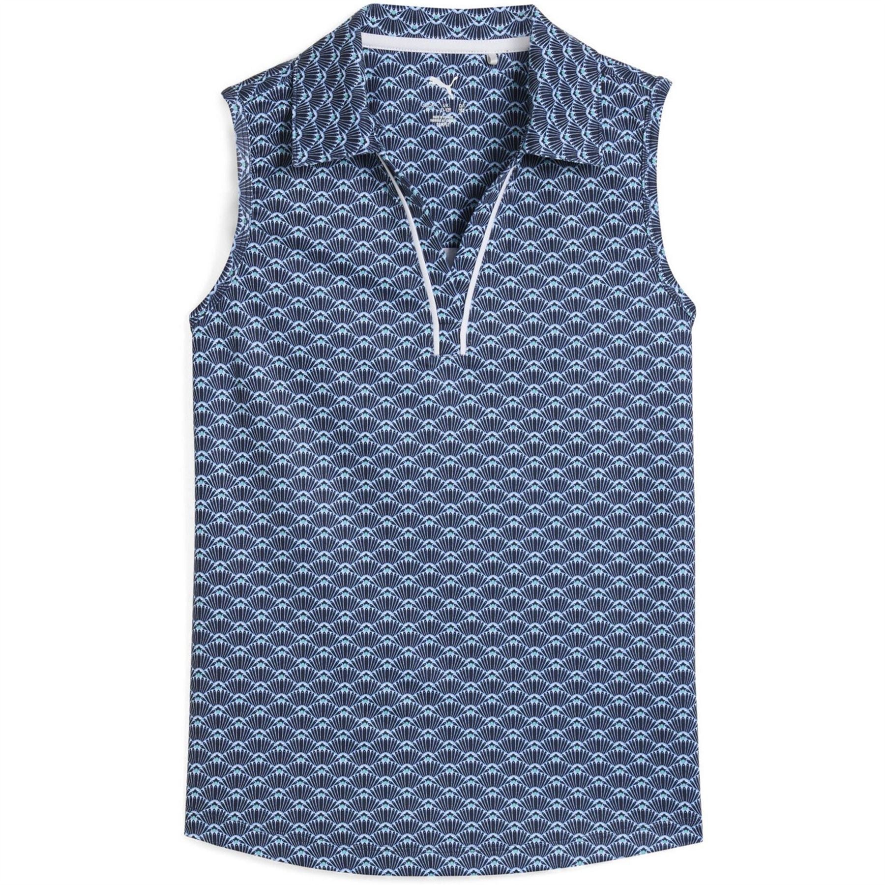 Puma Scallop Sleeveless Performance Polo Shirt