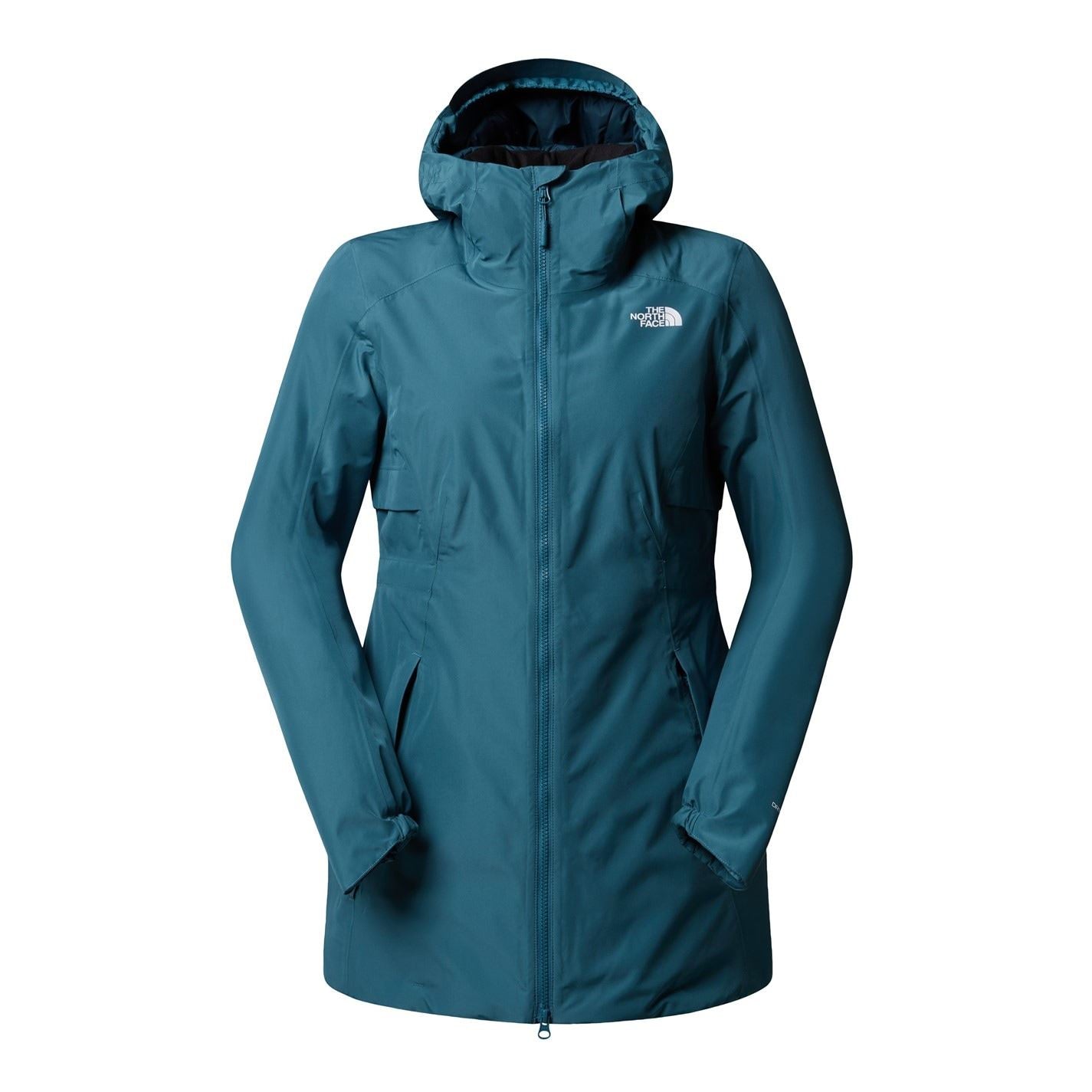 The North Face Hikesteller Hooded Solid Patterned Parka Coat with Zipped Pocket