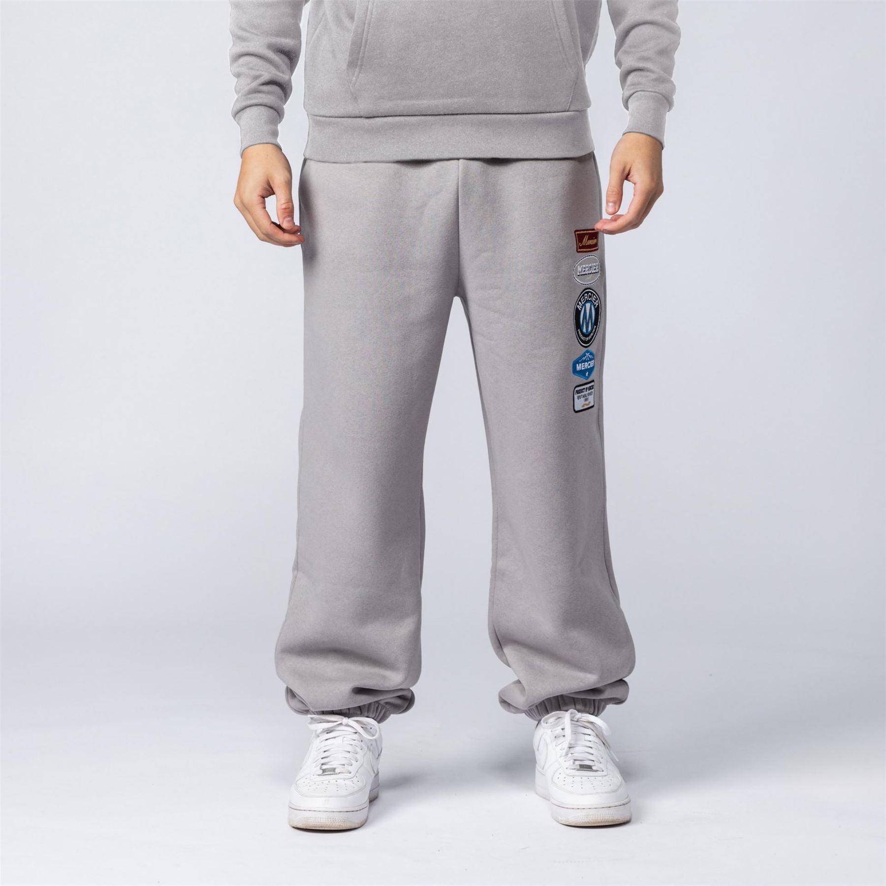 Mercier Badge Box Print Solid Patterned Joggers