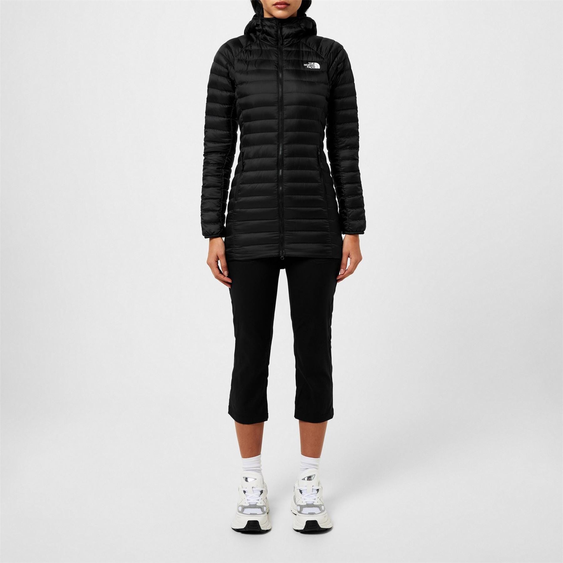 The North Face Trevail 800 Fill Down Hooded Long Sleeve Short Puffer Jacket