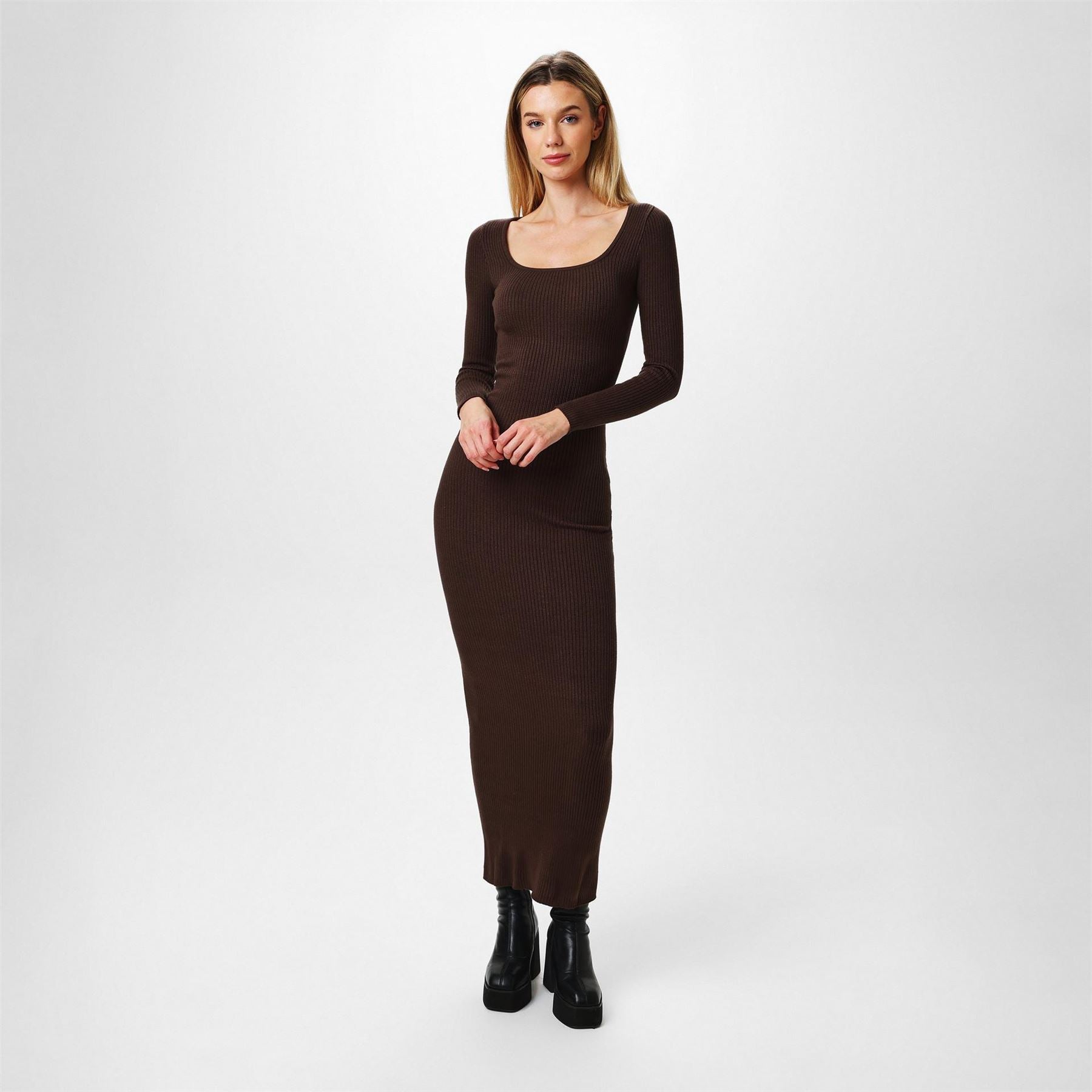 Jack Wills Jw Square Neck Maxi Knitted Jumper Dress