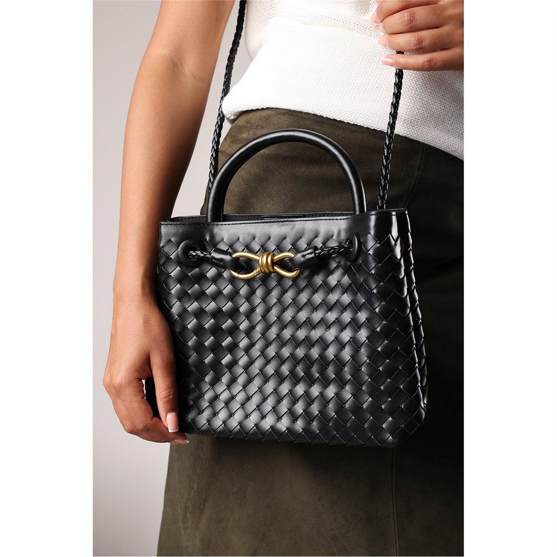 Wheres That From Leather Tote Bag With Gold Detail