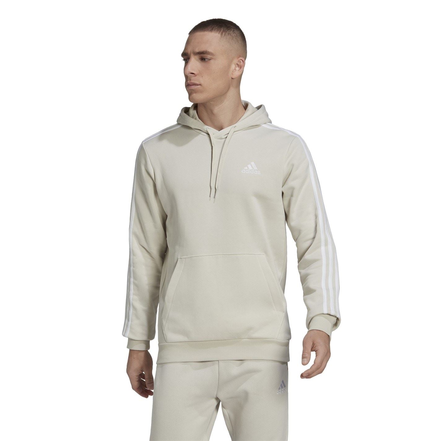 adidas Mens Fleece 3 Stripes Hoodie