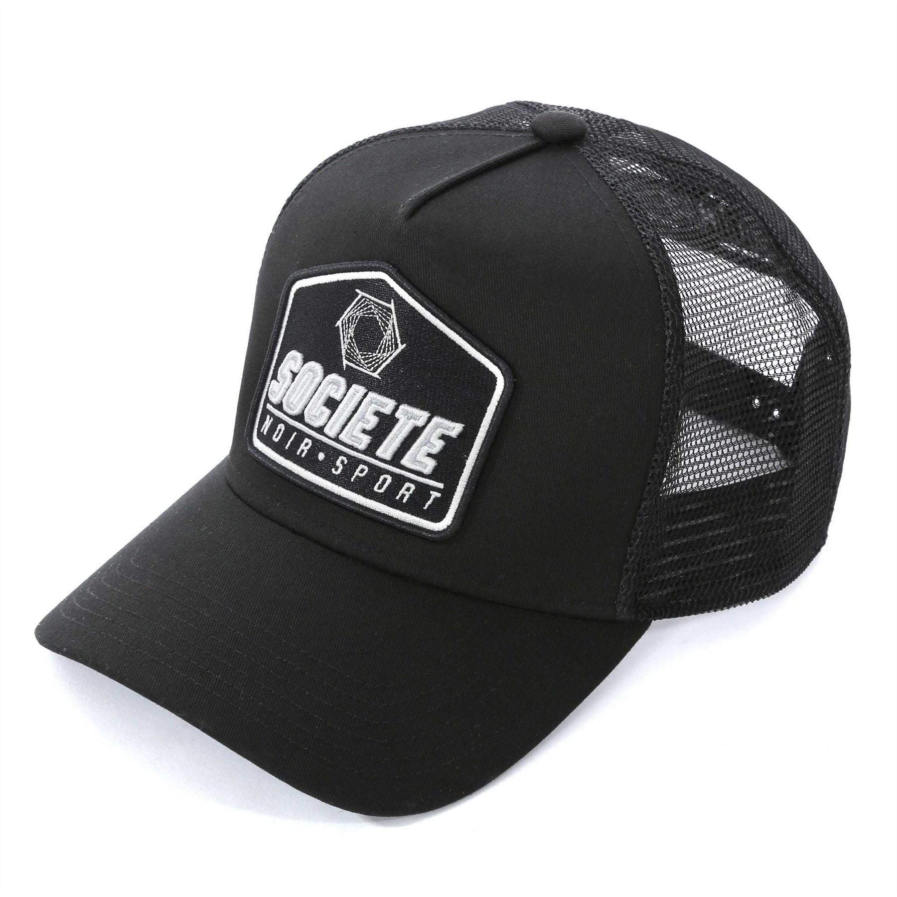 Societe Noir Lettering Trucker Cap with Pre Curved Brim