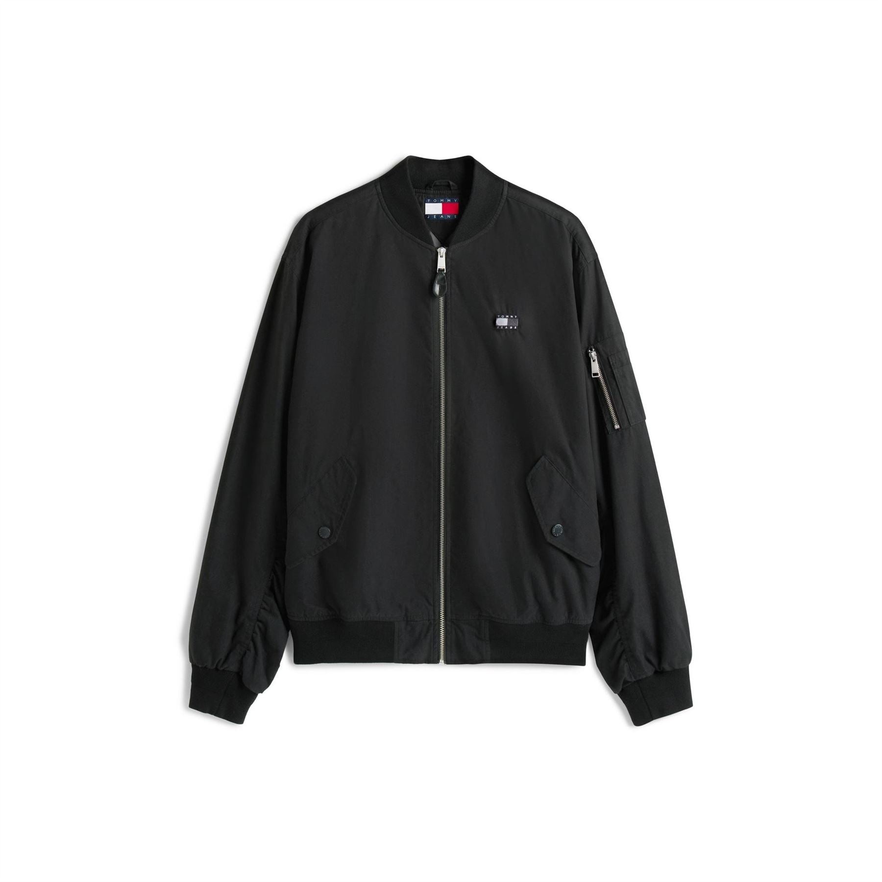 Tommy Jeans Solid Patterned Ribbed Cuff Bomber Jacket
