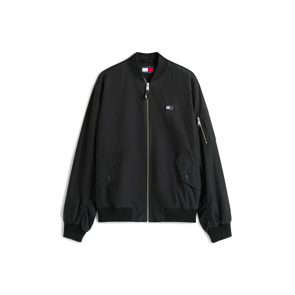 Tommy Jeans Solid Patterned Ribbed Cuff Bomber Jacket