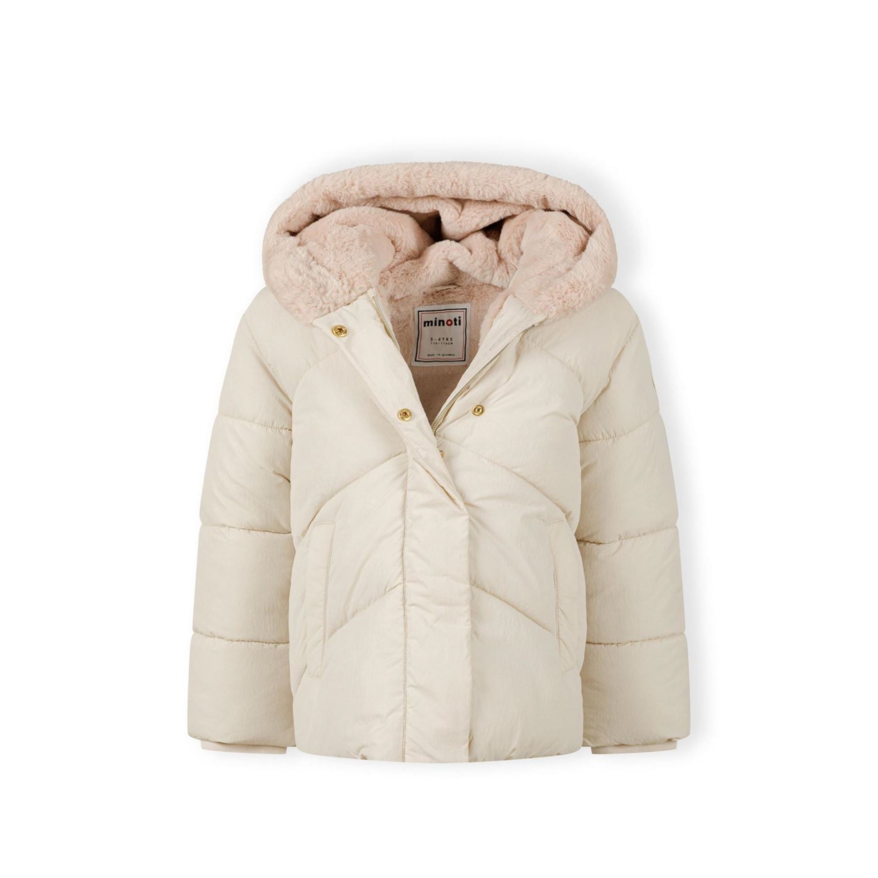 Minoti Girls Warm Padded Jacket With Hood Grey