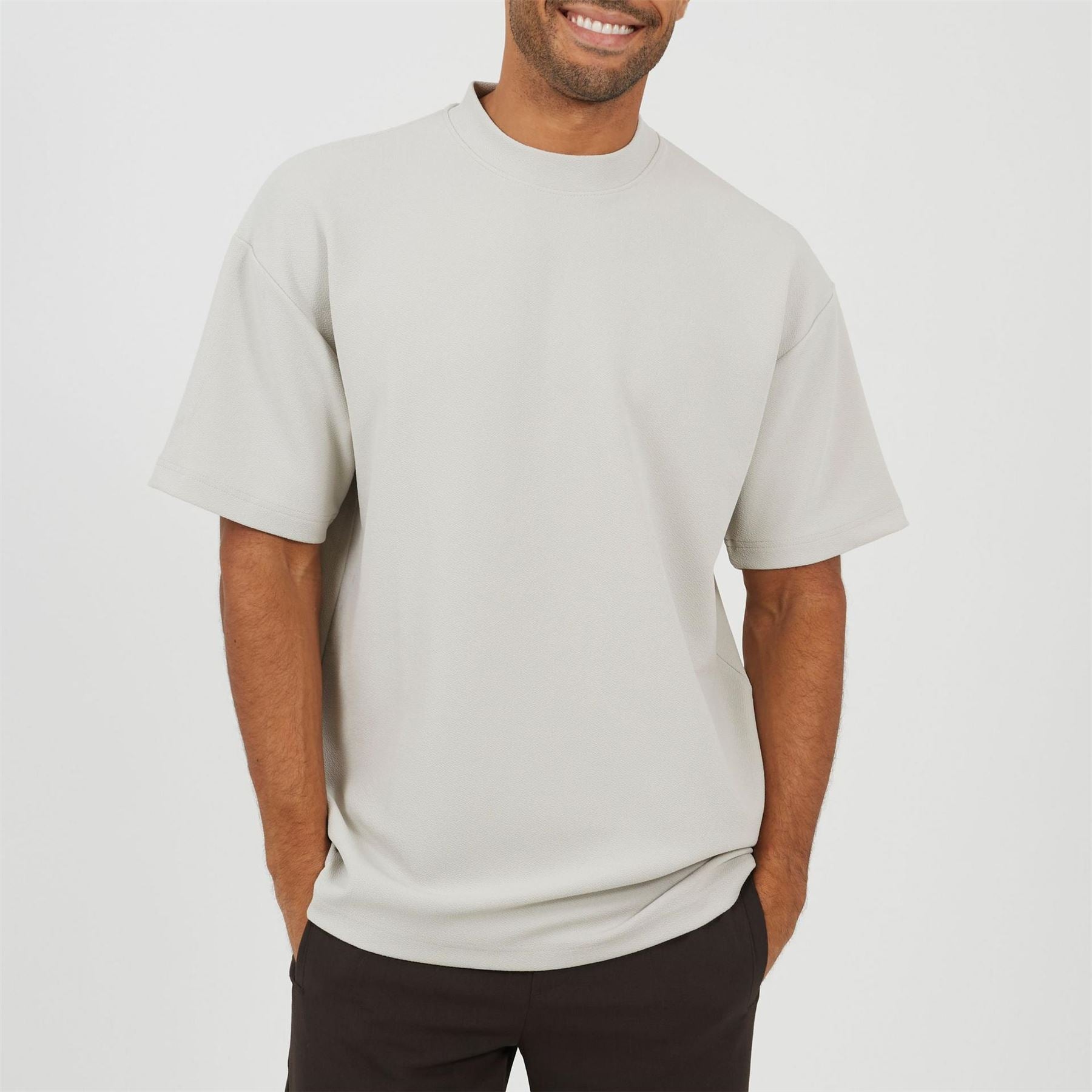 Brave Soul Mens Relaxed Fit Mock Turtle Neck T-Shirt