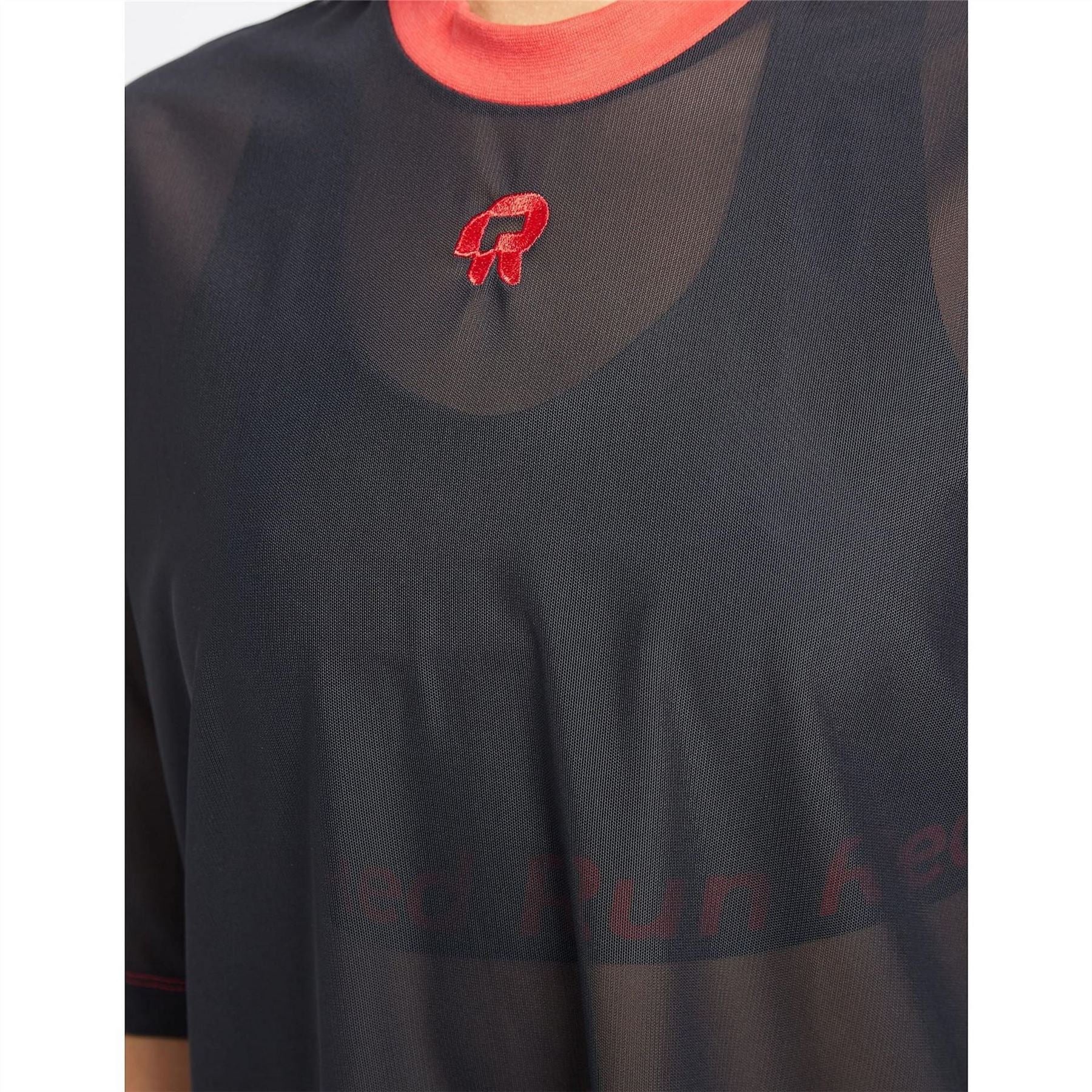 Red Run Oversized Net T-Shirt