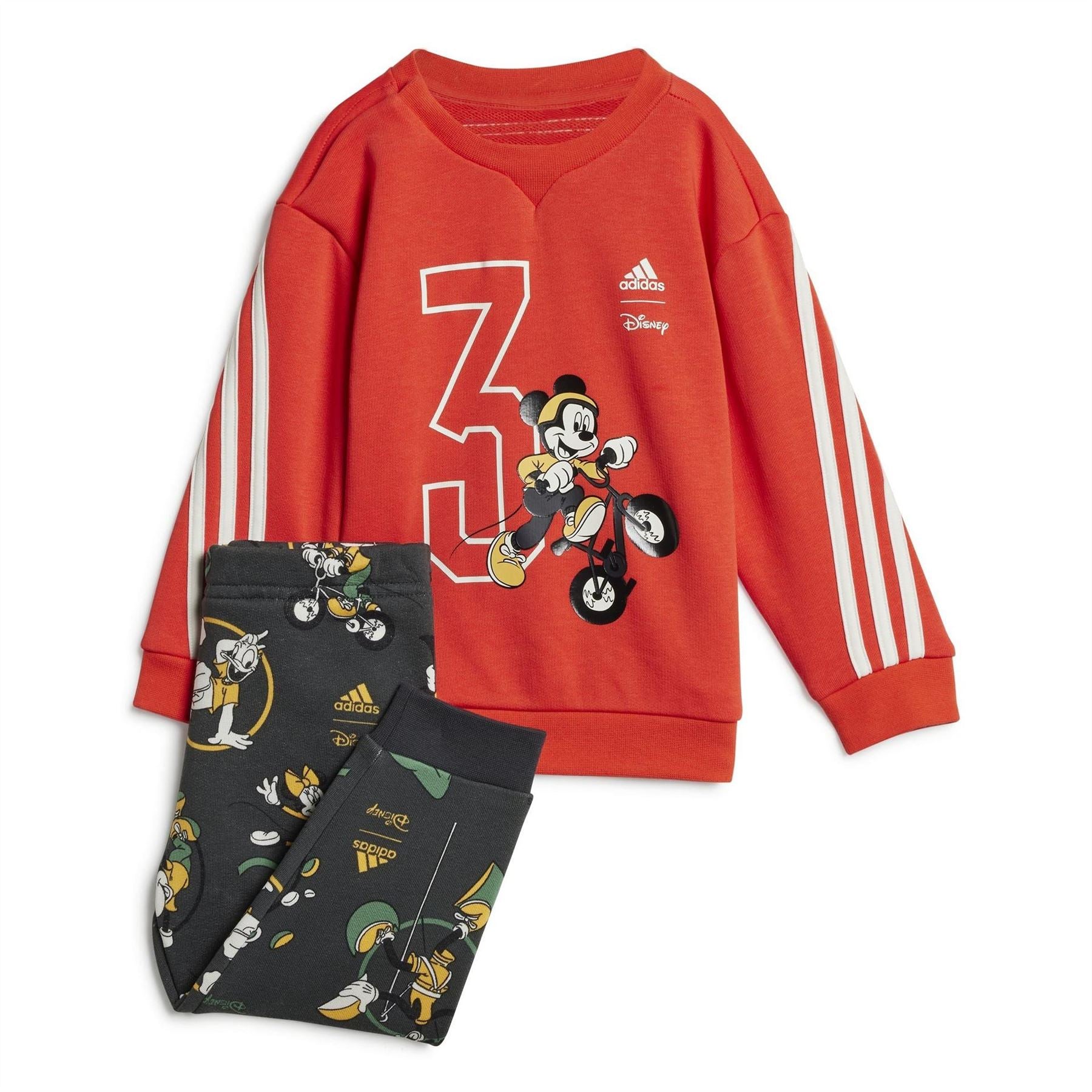 adidas Mickey Mouse V Neck Long Sleeve Sweatshirt Jogger Coord Set