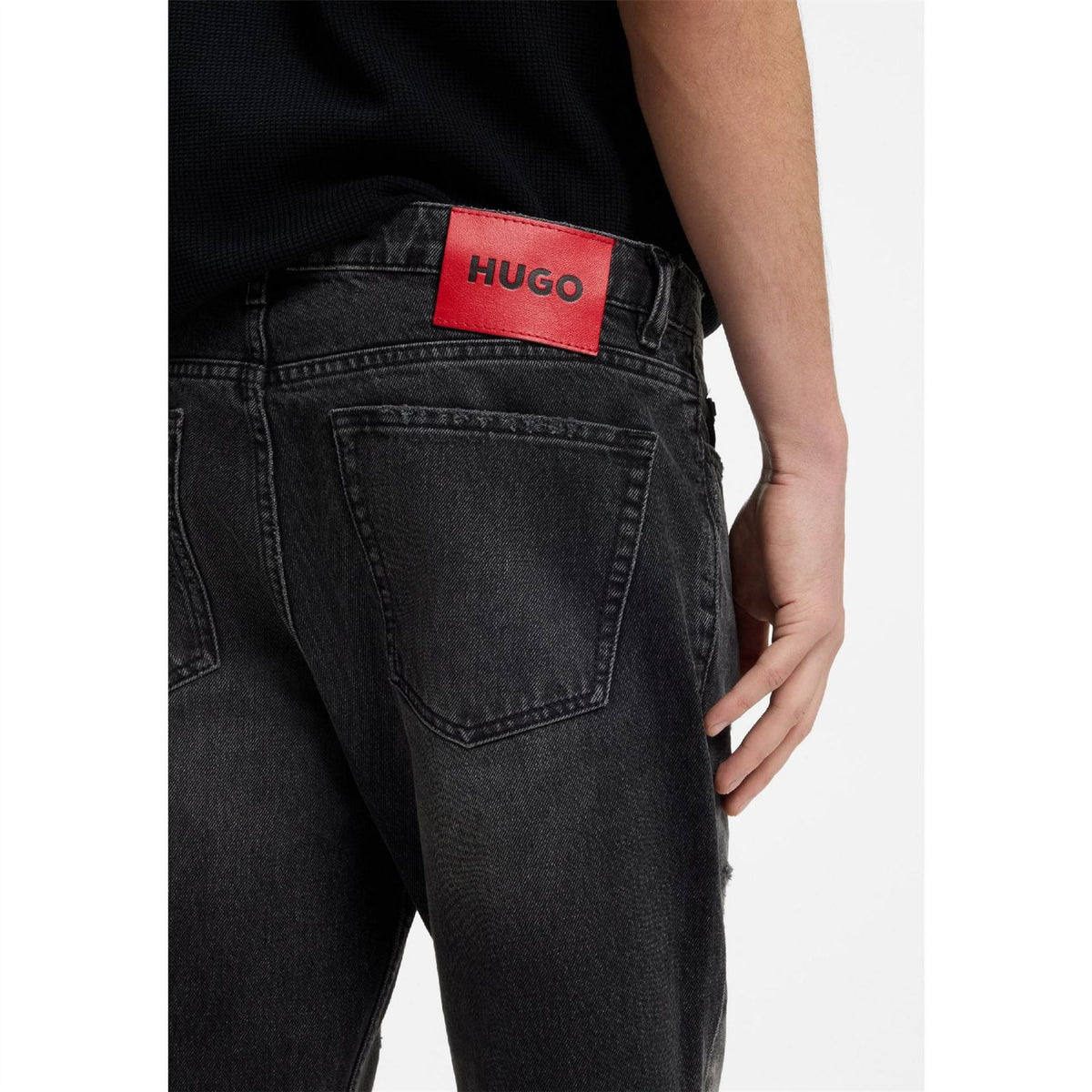 Hugo Distressed Tapered Fit Jeans