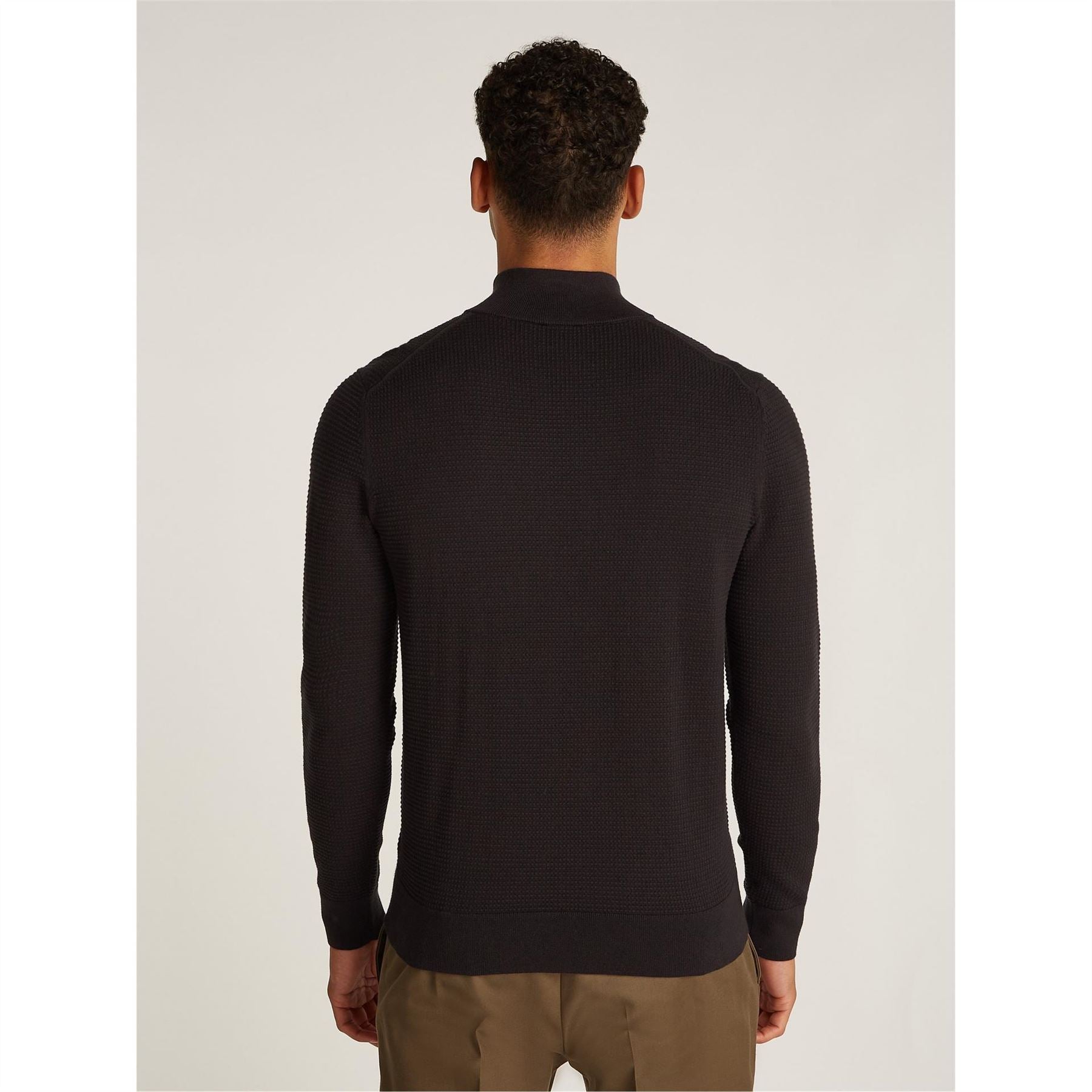Calvin Klein Texture Zip Neck Regular Fit Sweater