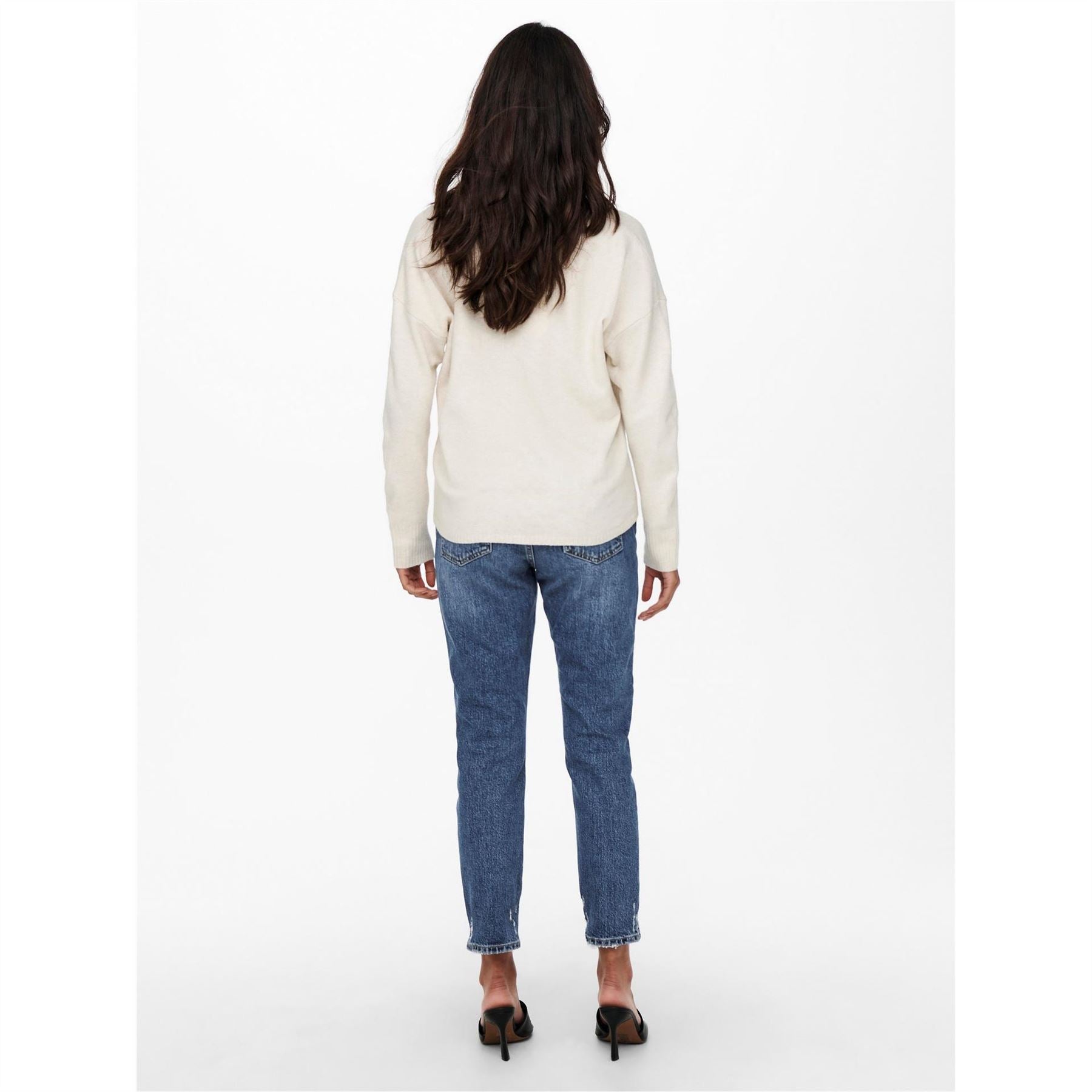 Only Rica Long Sleeve V Neck Knitted Top