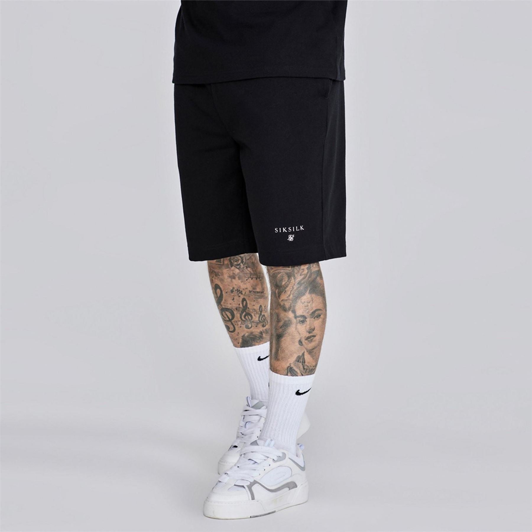 SikSilk Lettering Crew Neck Short Sleeve T-Shirt and Short Set